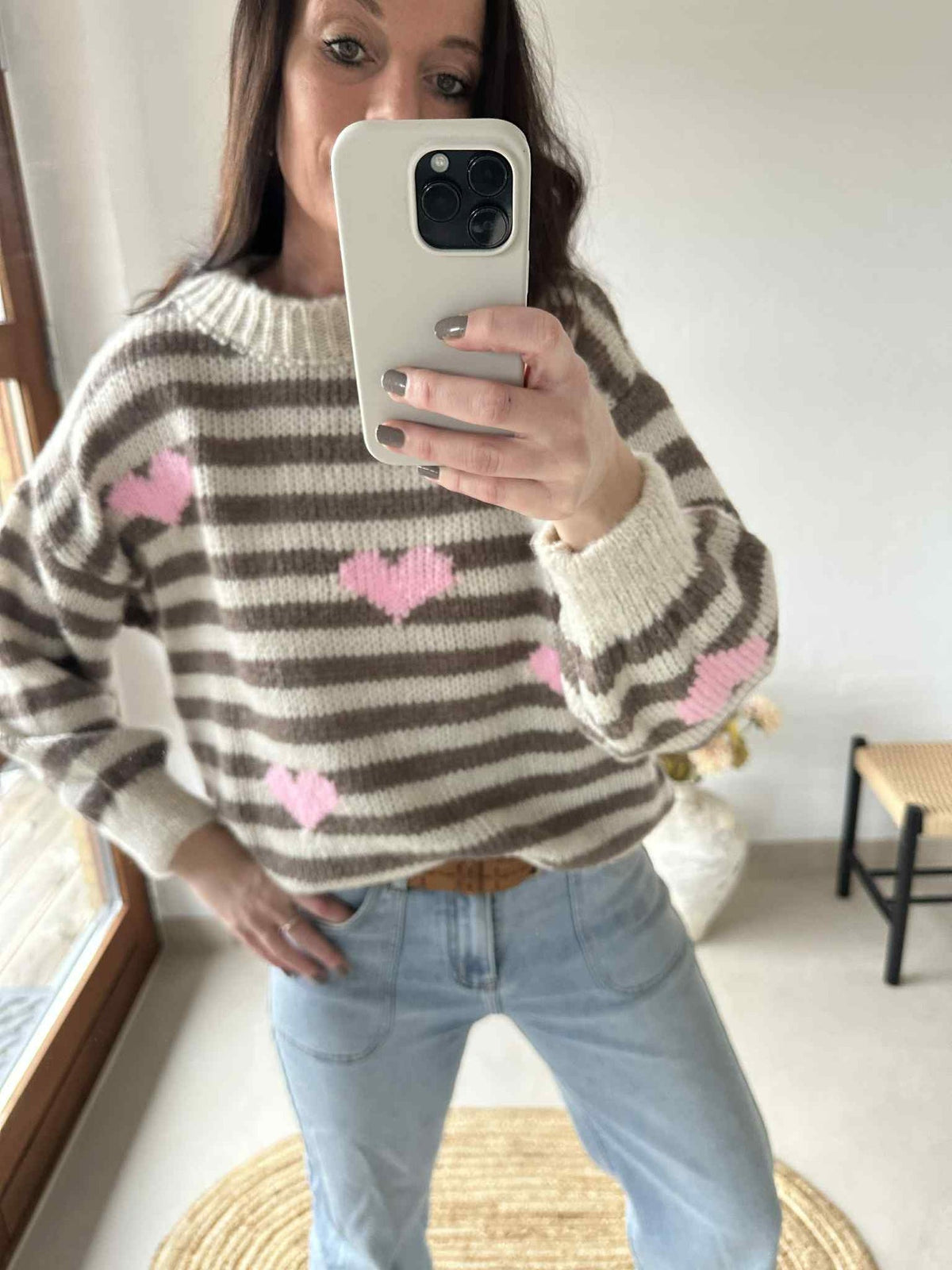 Trui - Beige strepen