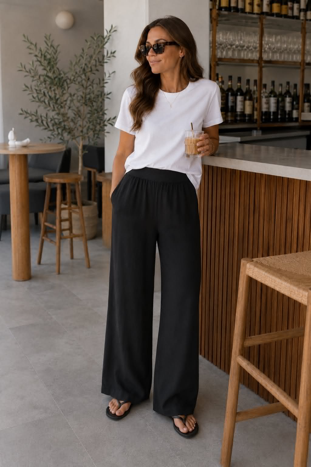 Broek linnenmix - Black