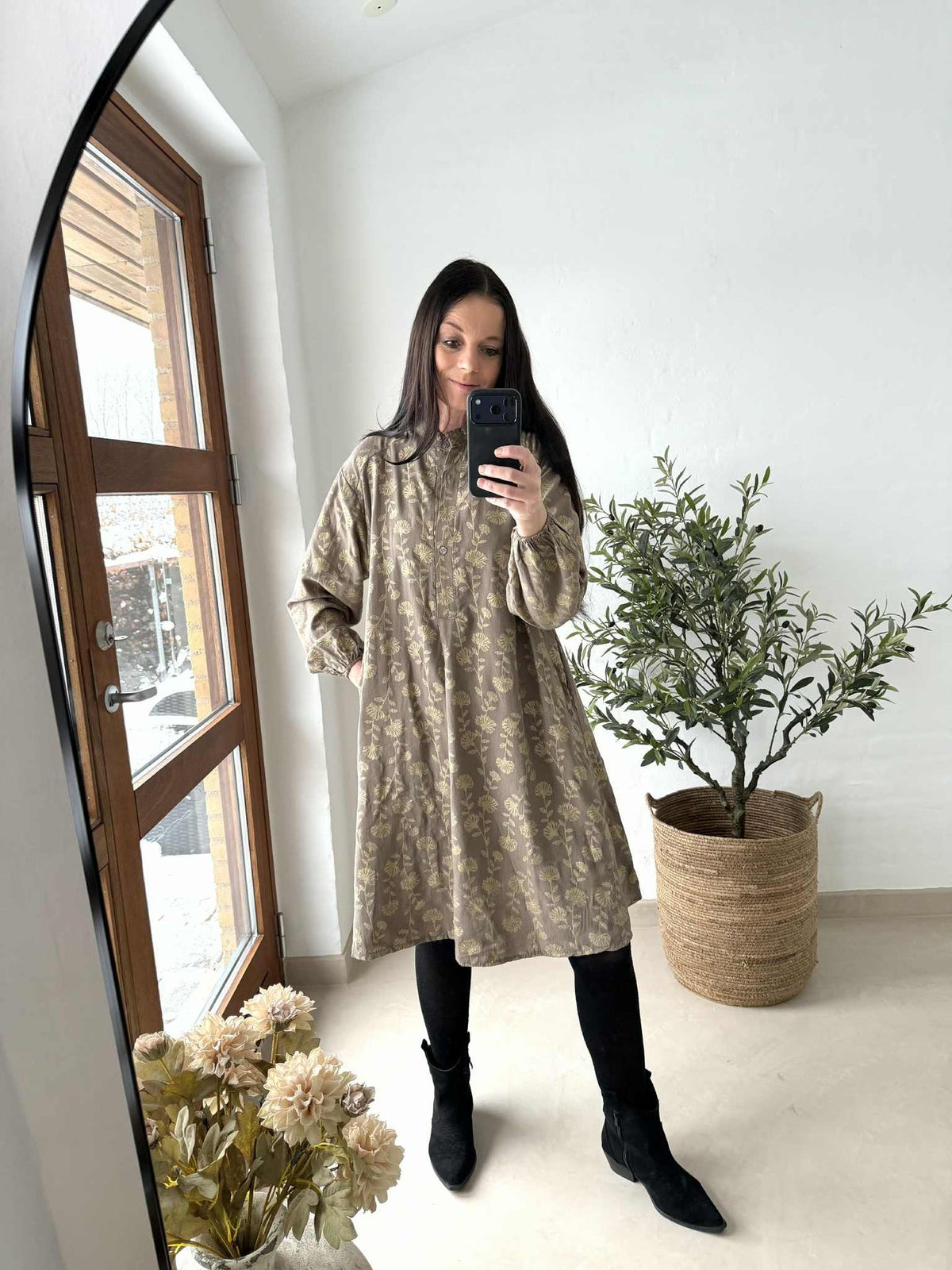 Jurk met gouden print