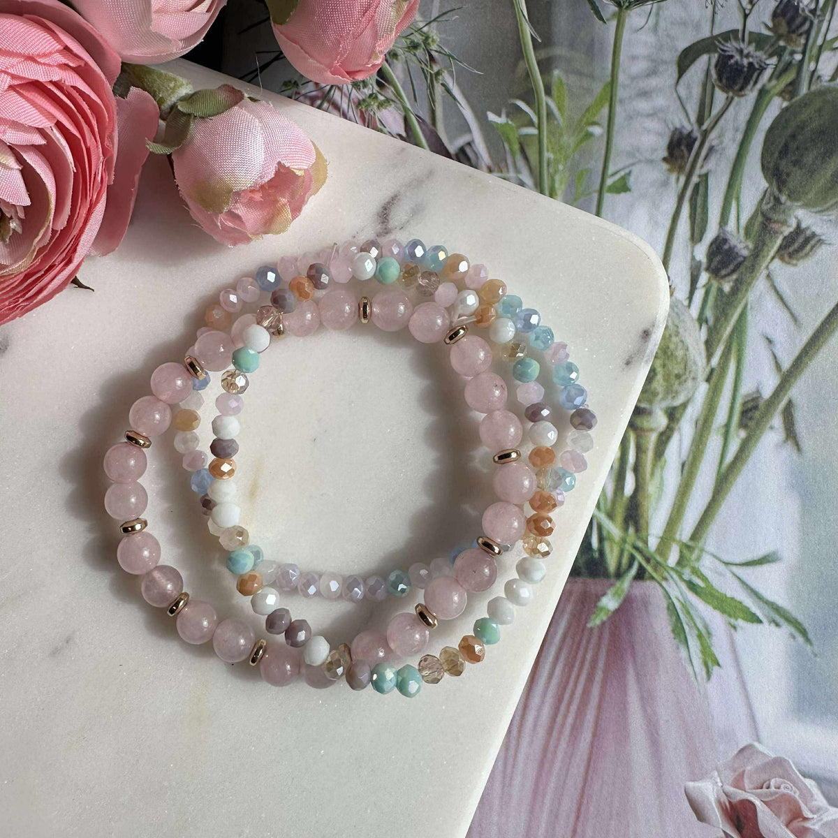 Armband Luna Soft pink – Set van 3 stuks