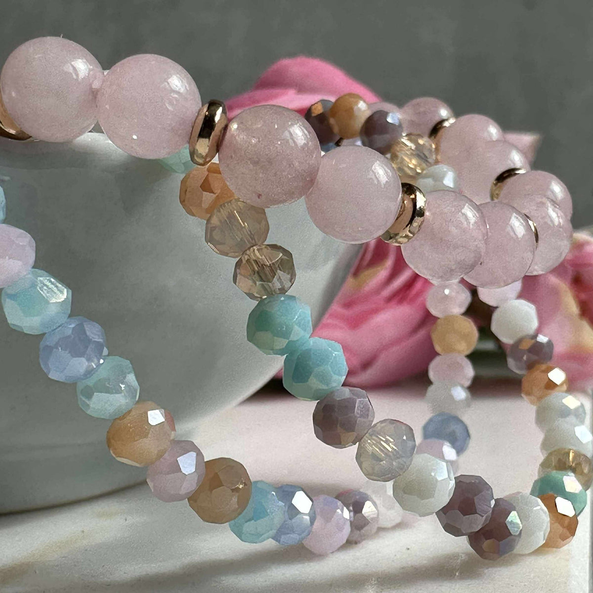 Armband Luna Soft pink – Set van 3 stuks