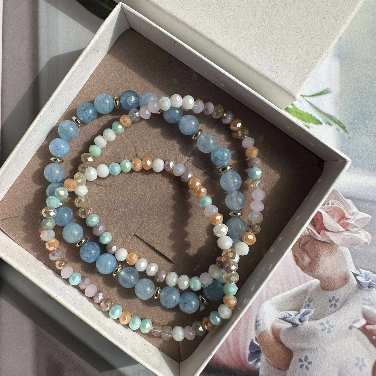 Armbanden Luna Soft blue – Set van 3 stuks