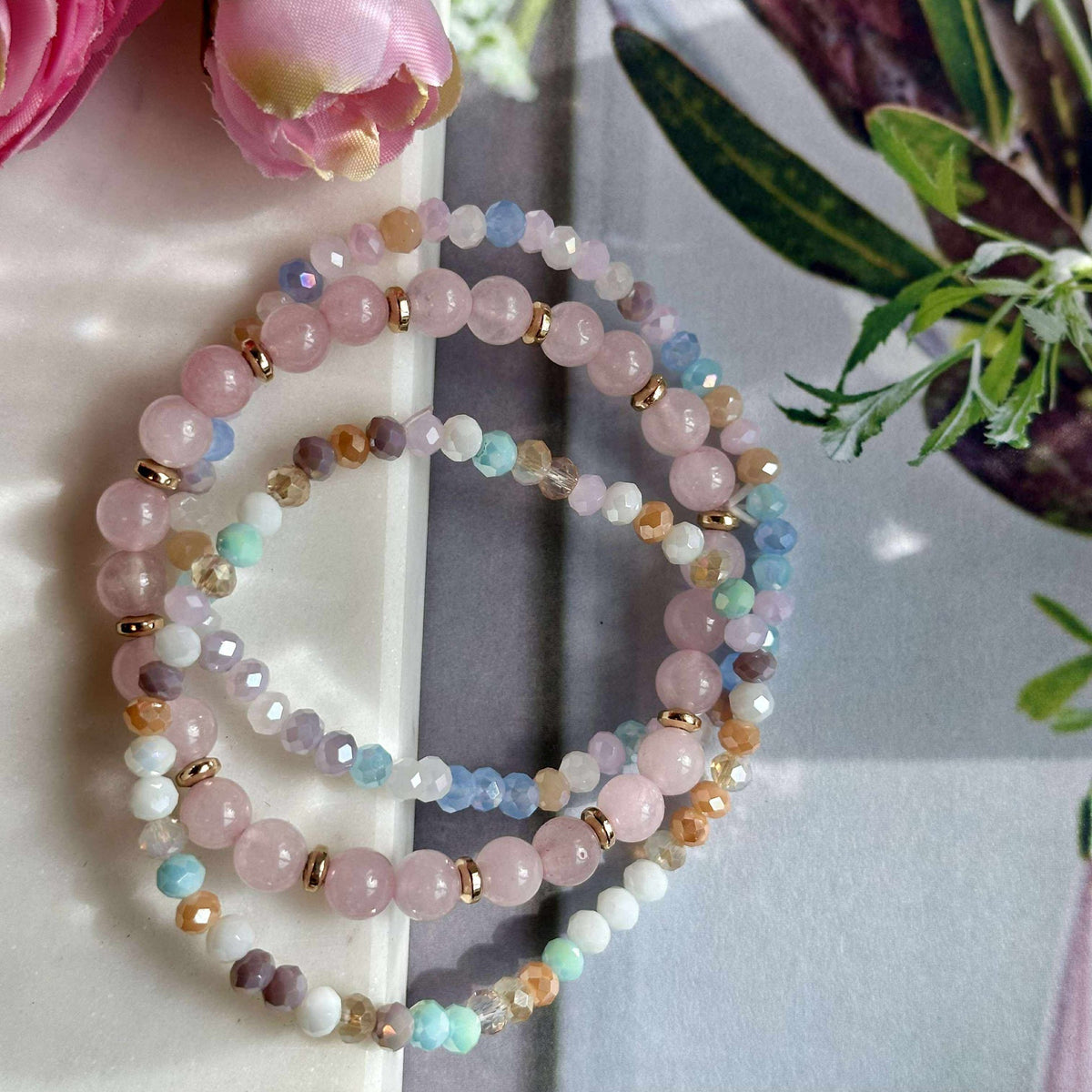 Armband Luna Soft pink – Set van 3 stuks