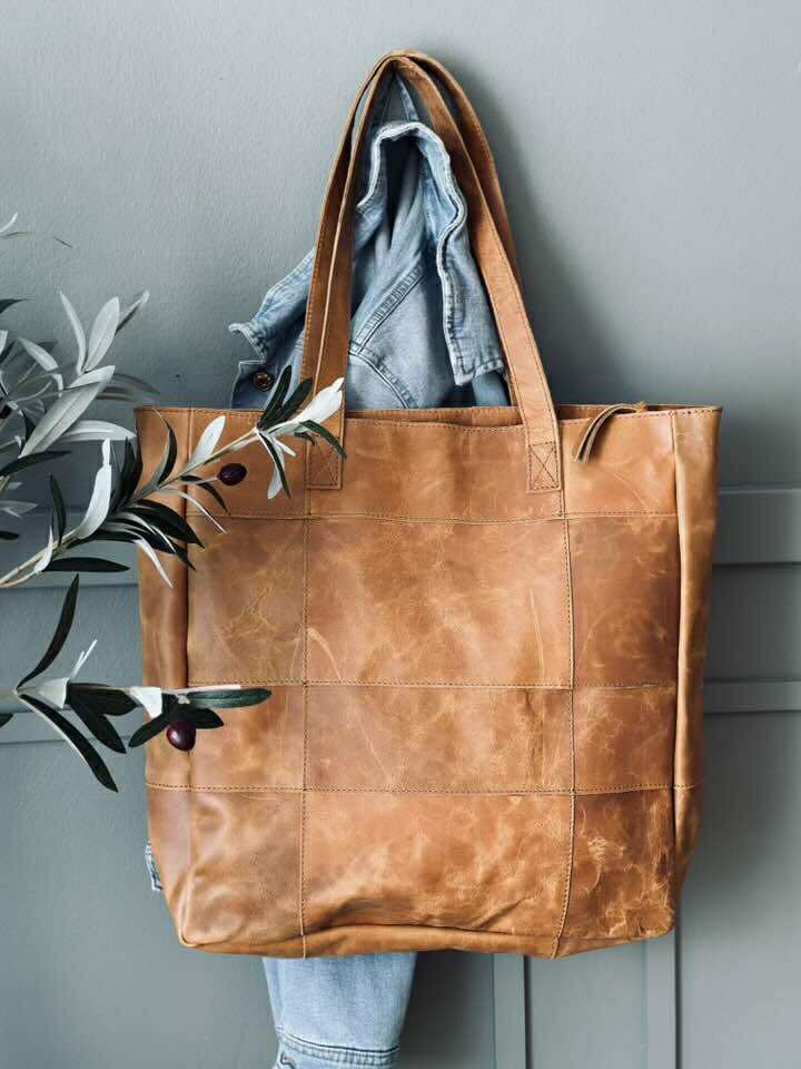 Shopper - Cognac / zwart