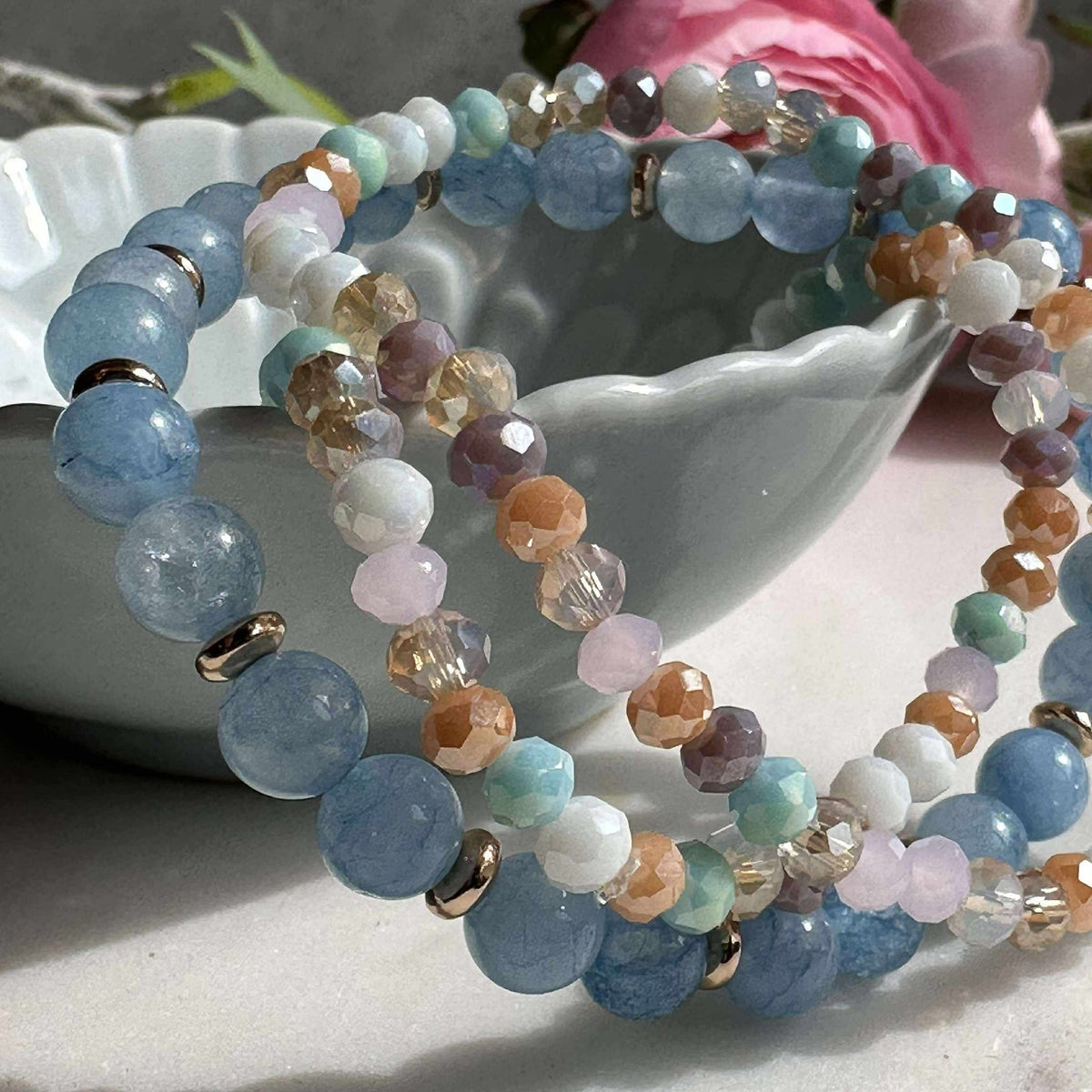 Armbanden Luna Soft blue – Set van 3 stuks