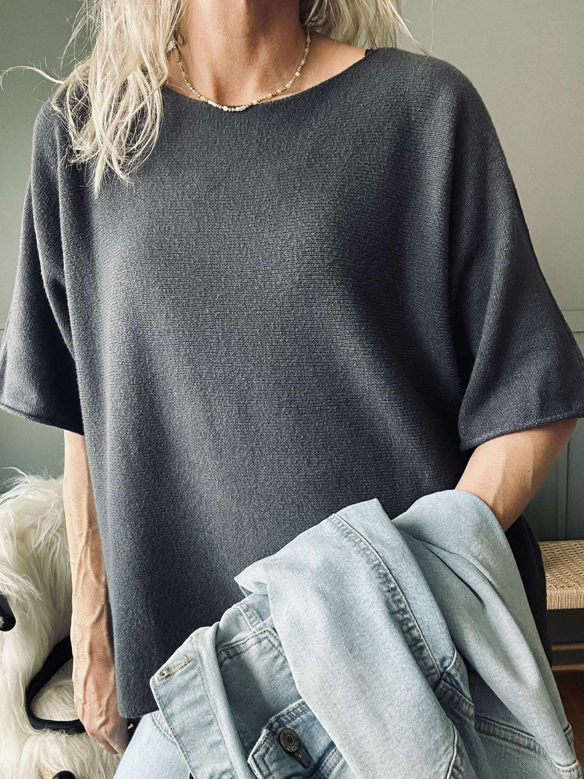 Blouse Sia Dark grey – Oversize