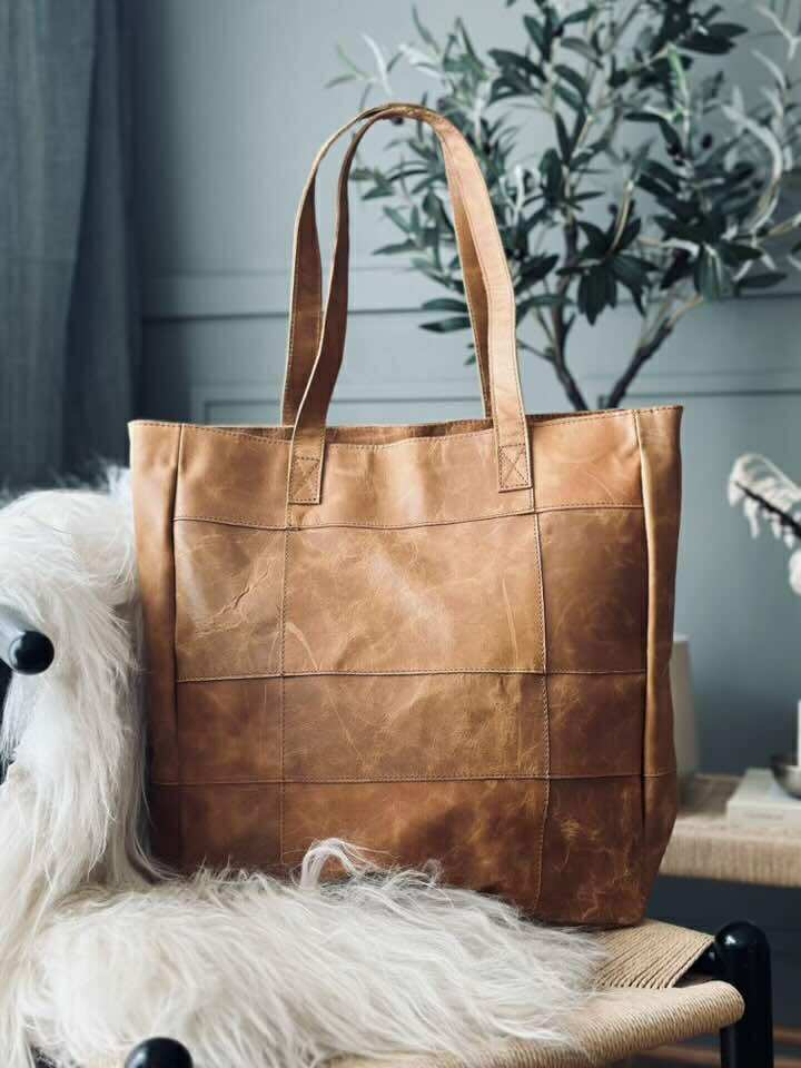 Shopper - Cognac / zwart