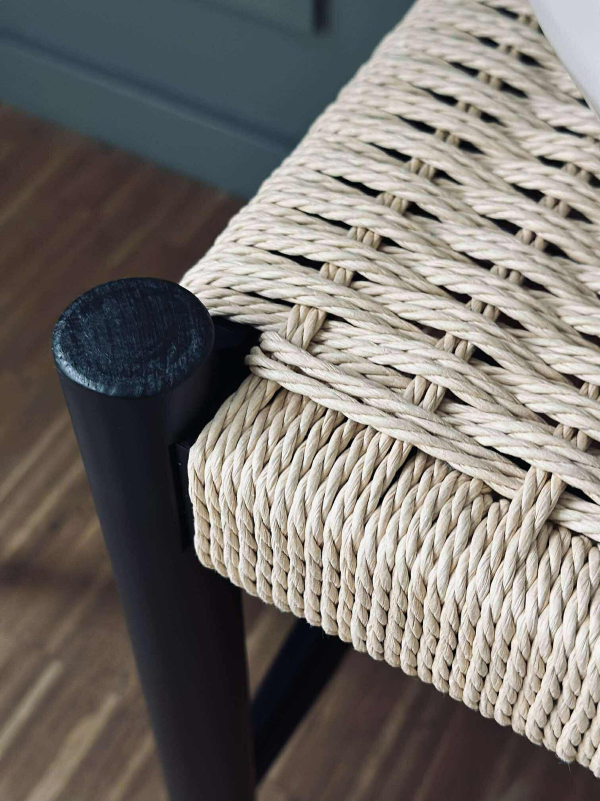 Bank beuk Zwart / naturel - 120 cm