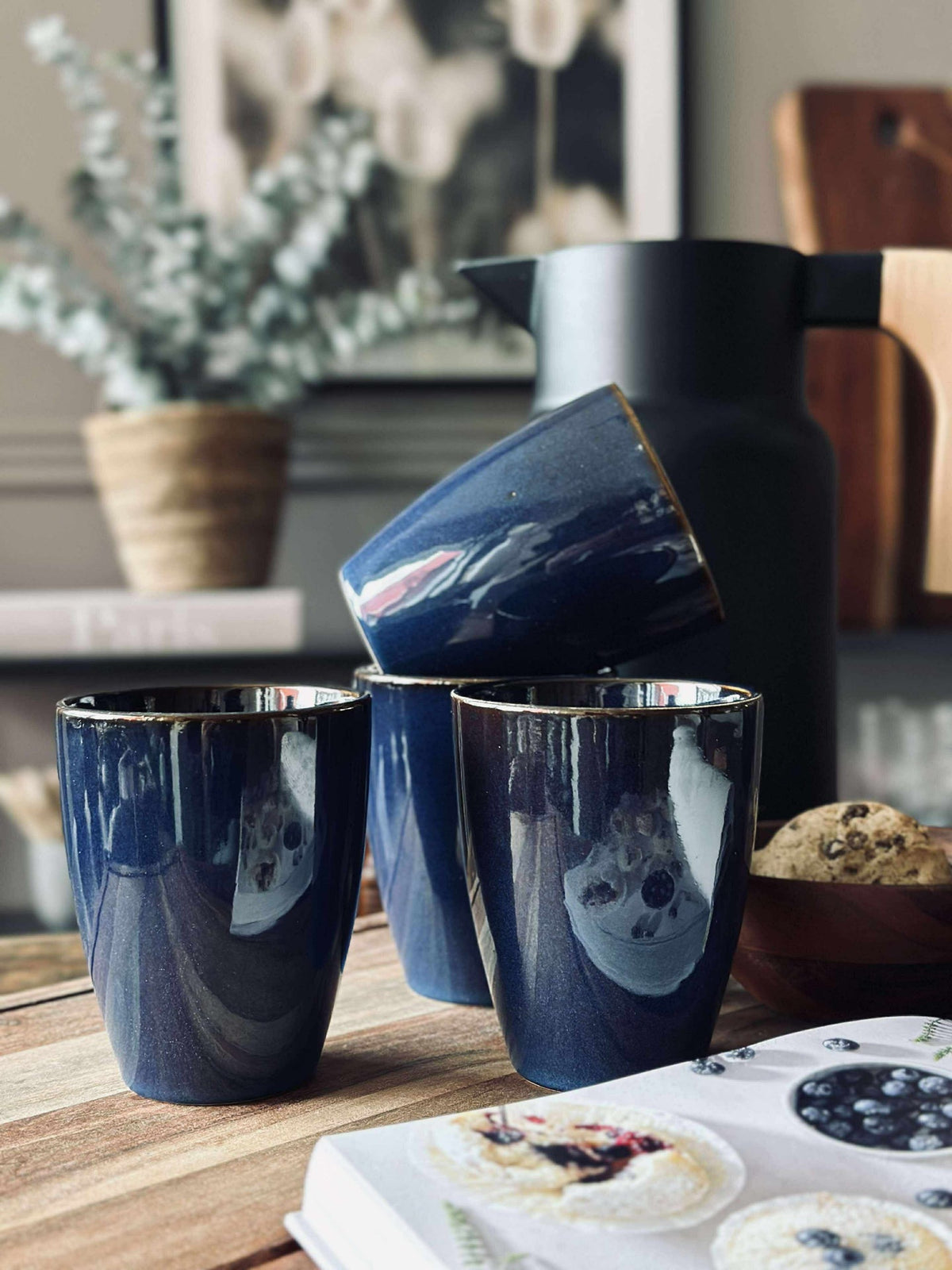 Mok van aardewerk - Blauw