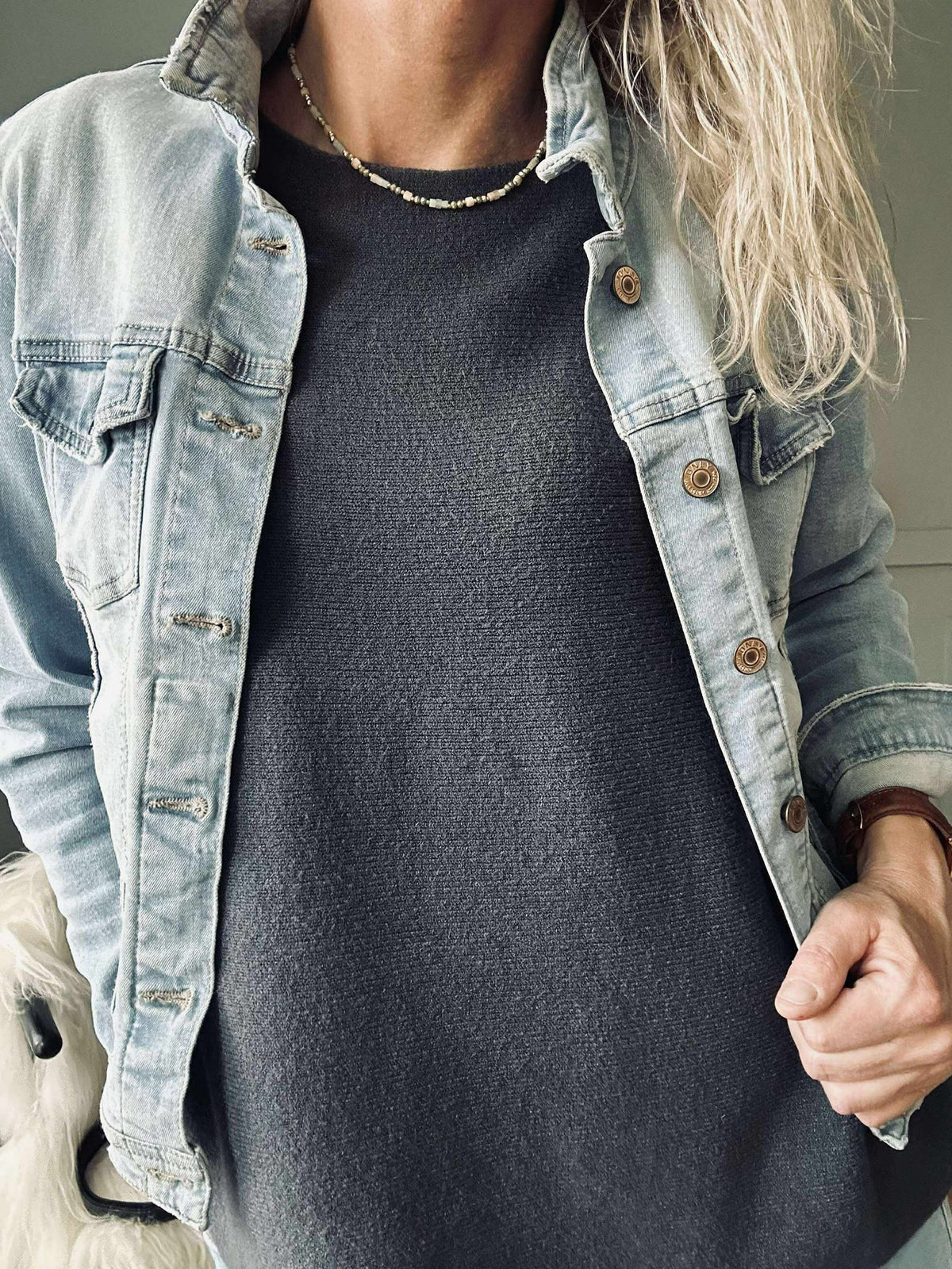 Blouse Sia Dark grey – Oversize