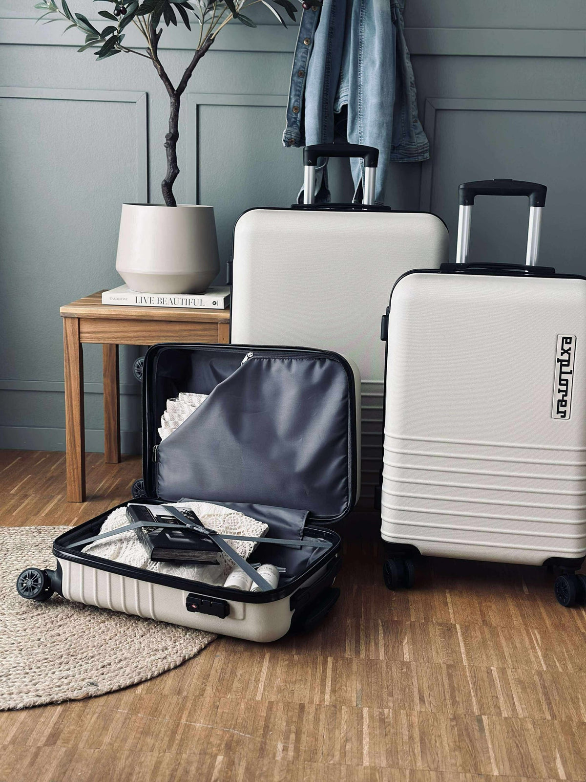 Kofferset van 3 stuks – Beige