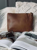 Cosmetictas / Clutch - Cognac leather