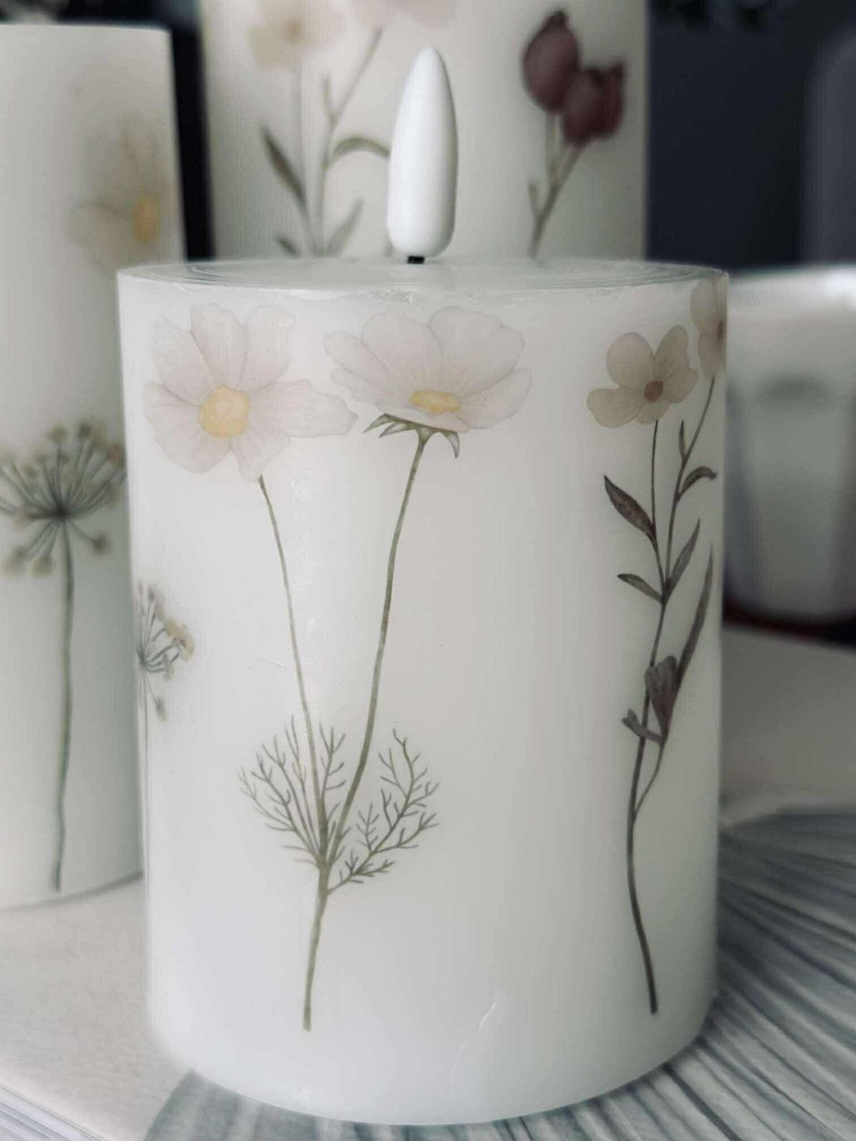 LED stompkaarsen FLOWER – Set van 3 stuks en afstandsbediening