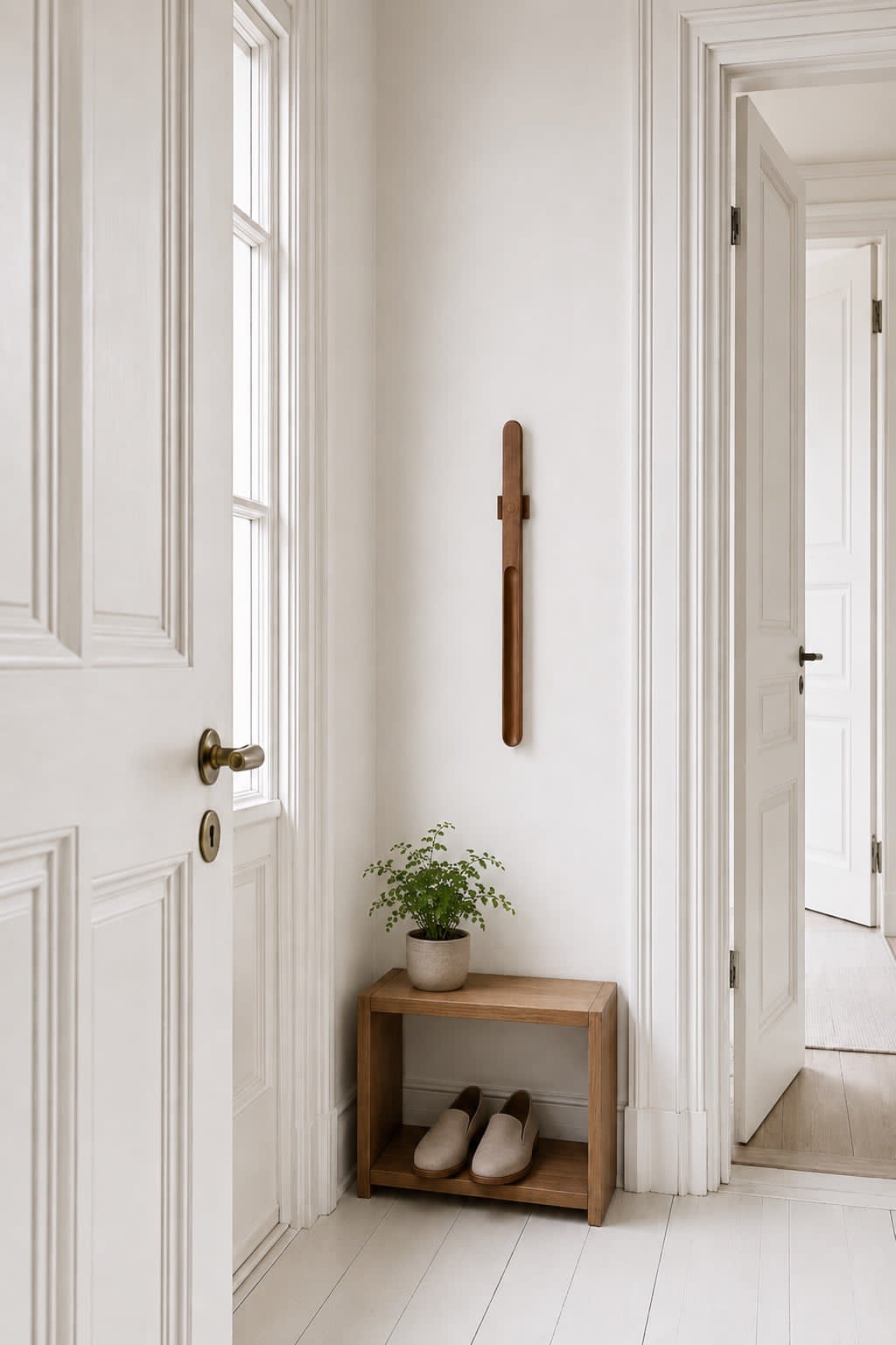 Schoenlepel van hout m. magneet - Dark wood