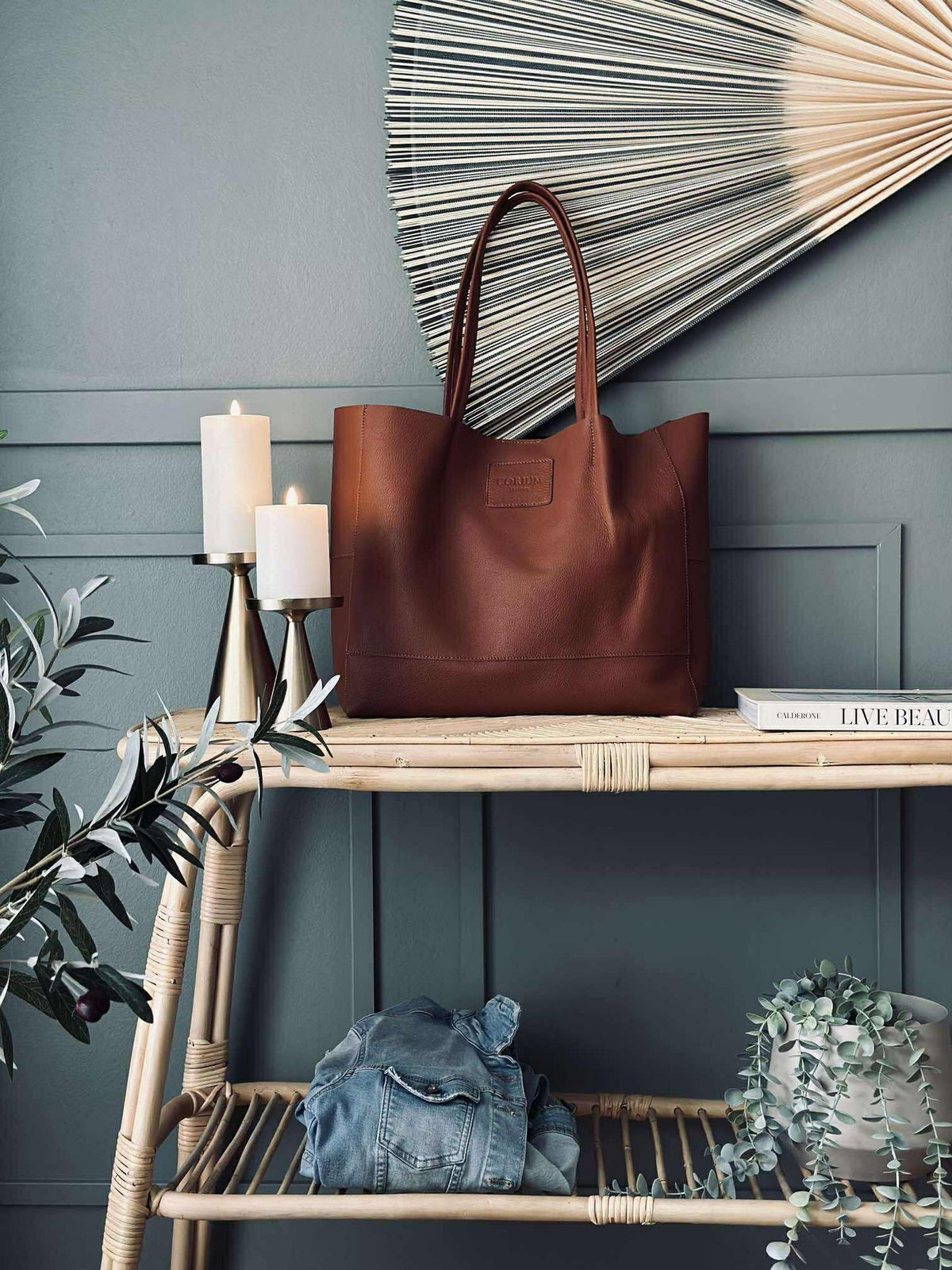 Shopper Daily van zacht leer - Cognac