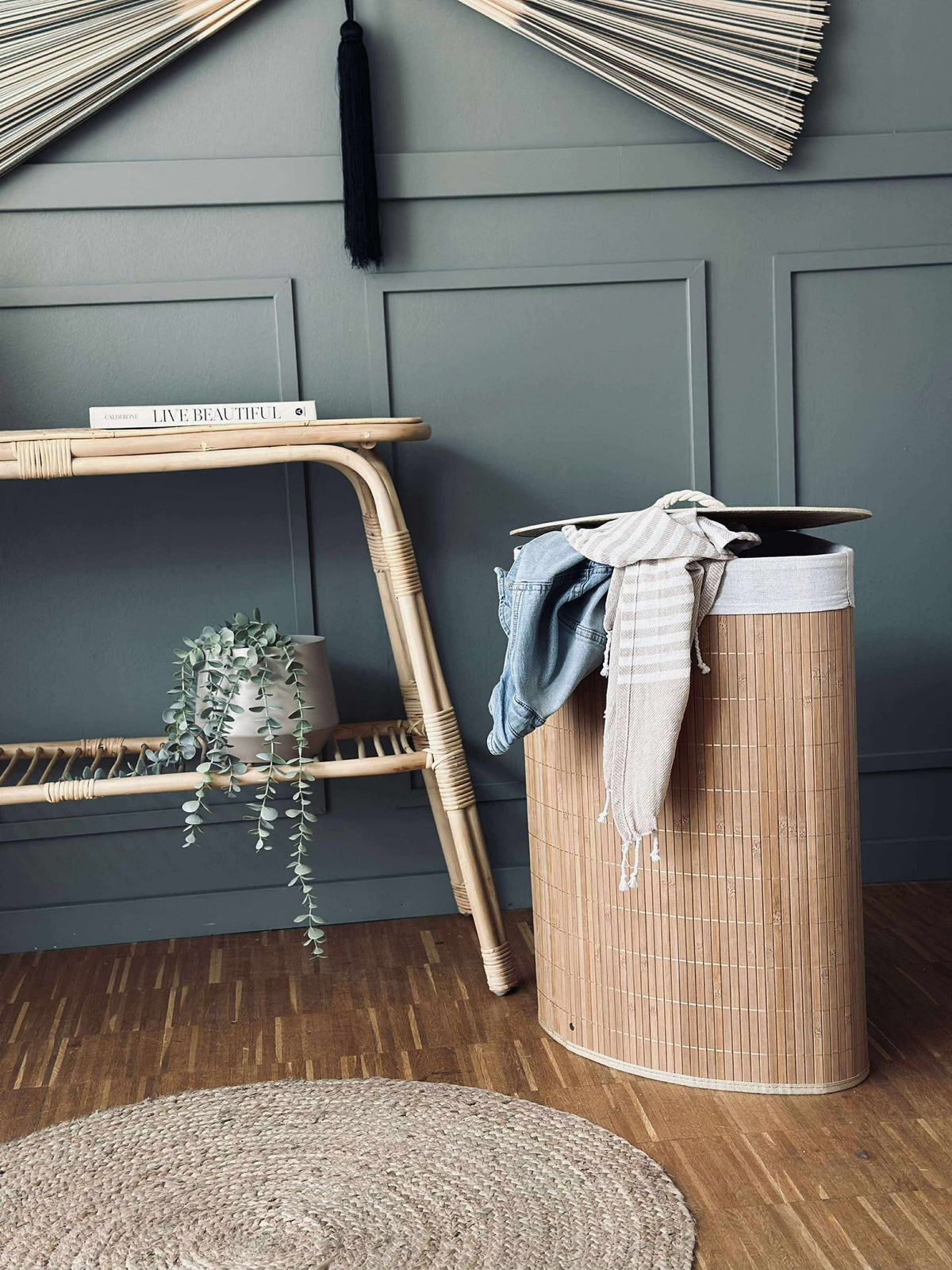 Wasmand van bamboe - Driehoekig