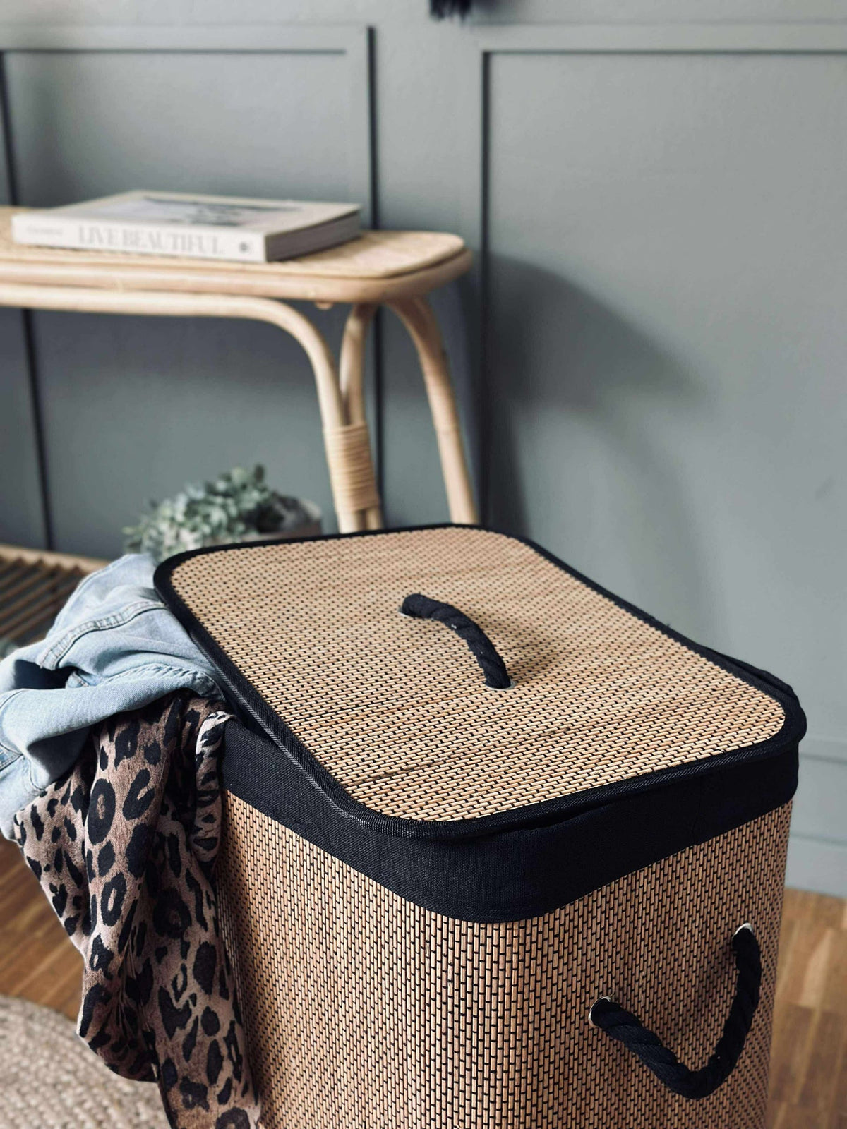Wasmand van bamboe - Black