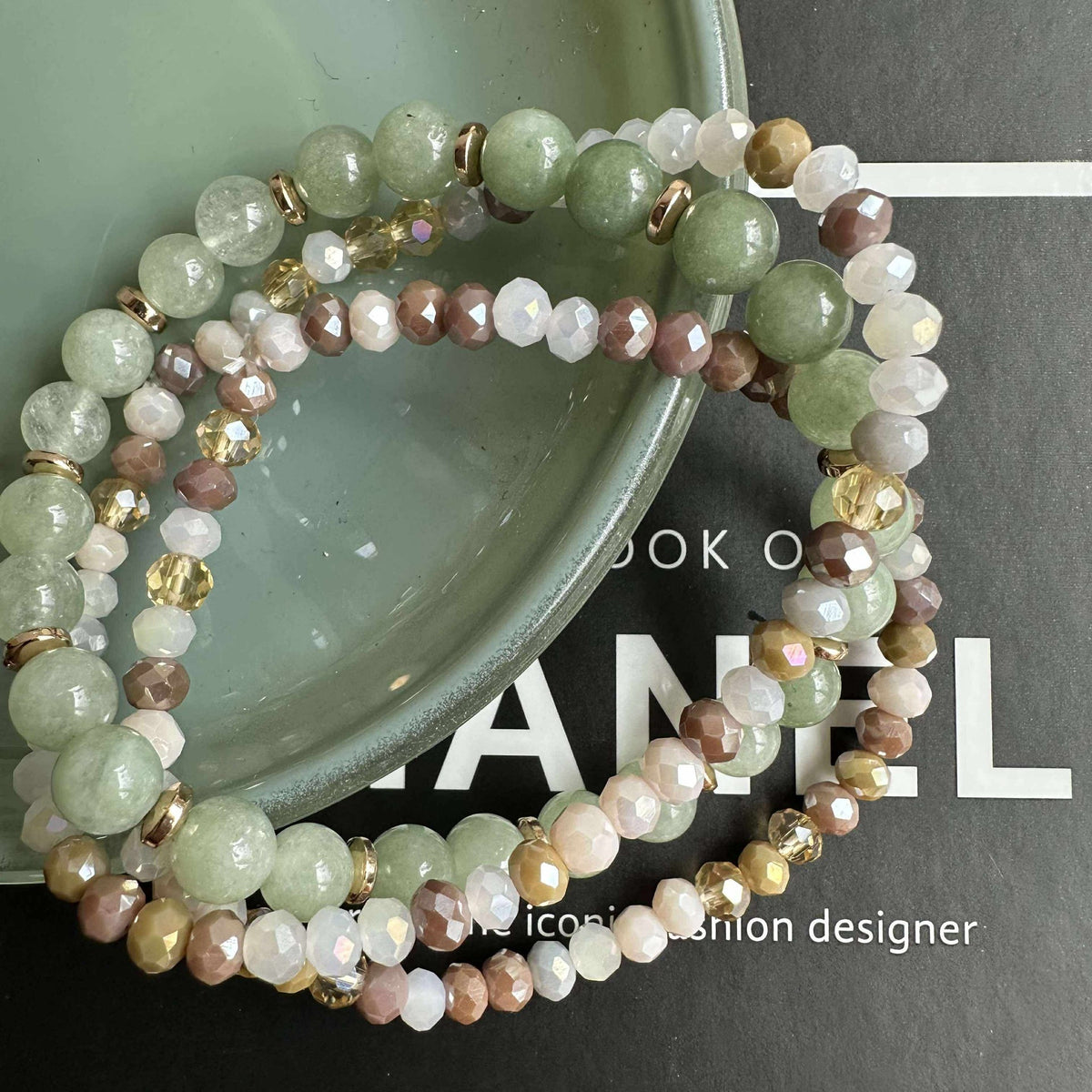 Armbanden Luna Jade Green – Set van 3 stuks