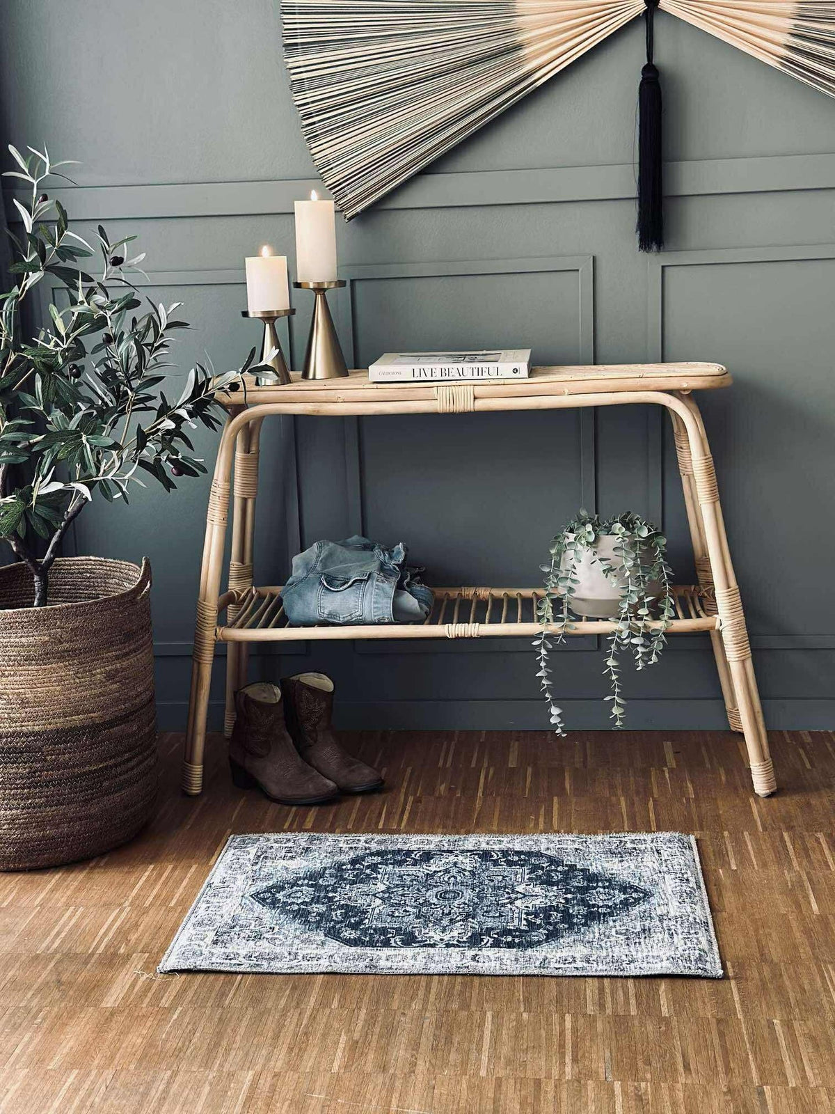 Deurmat vintage look Blauw 50x80cm