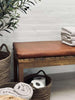 Kussen in leer Tokyo - 88cm Cognac