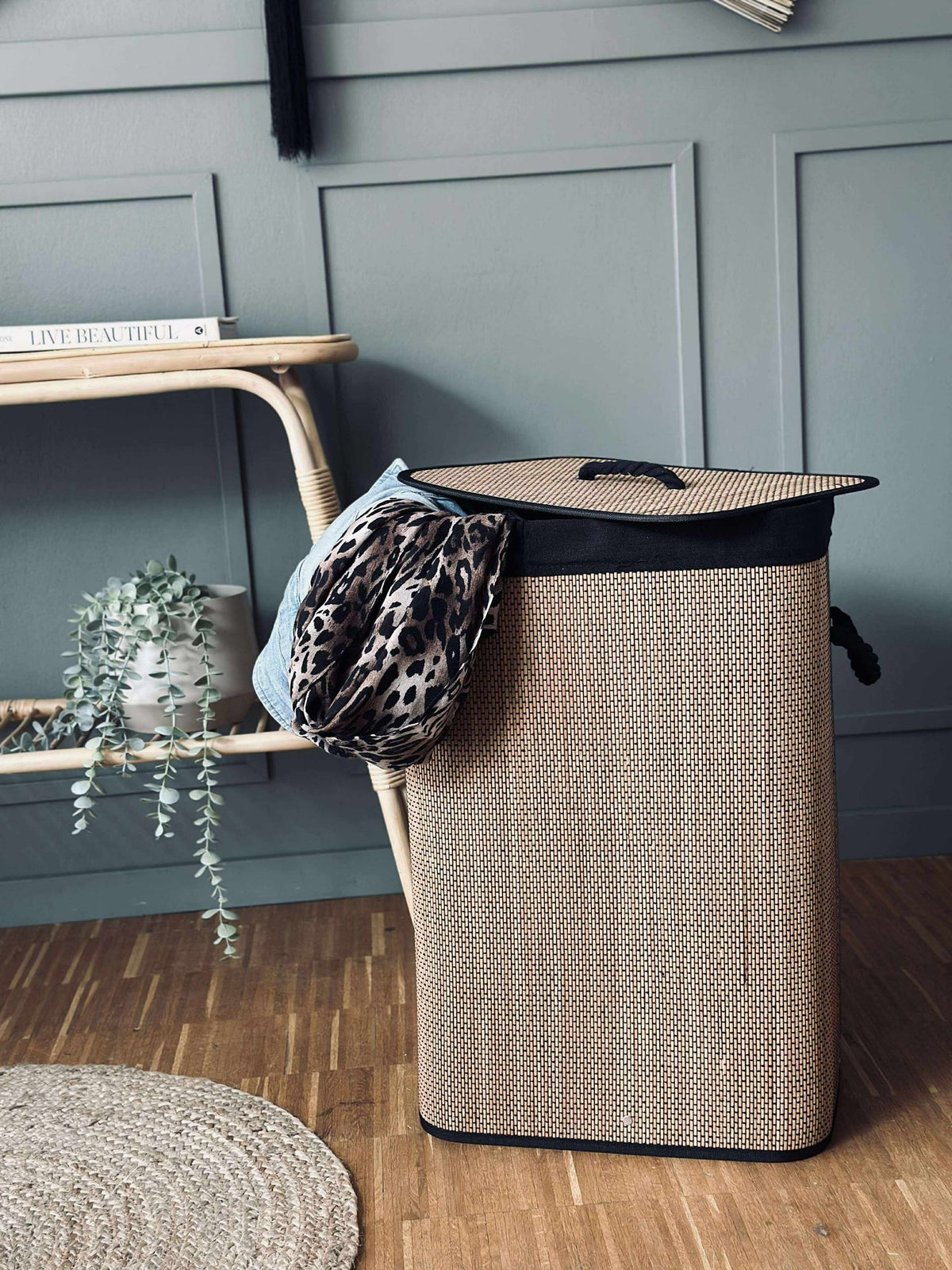 Wasmand van bamboe - Black