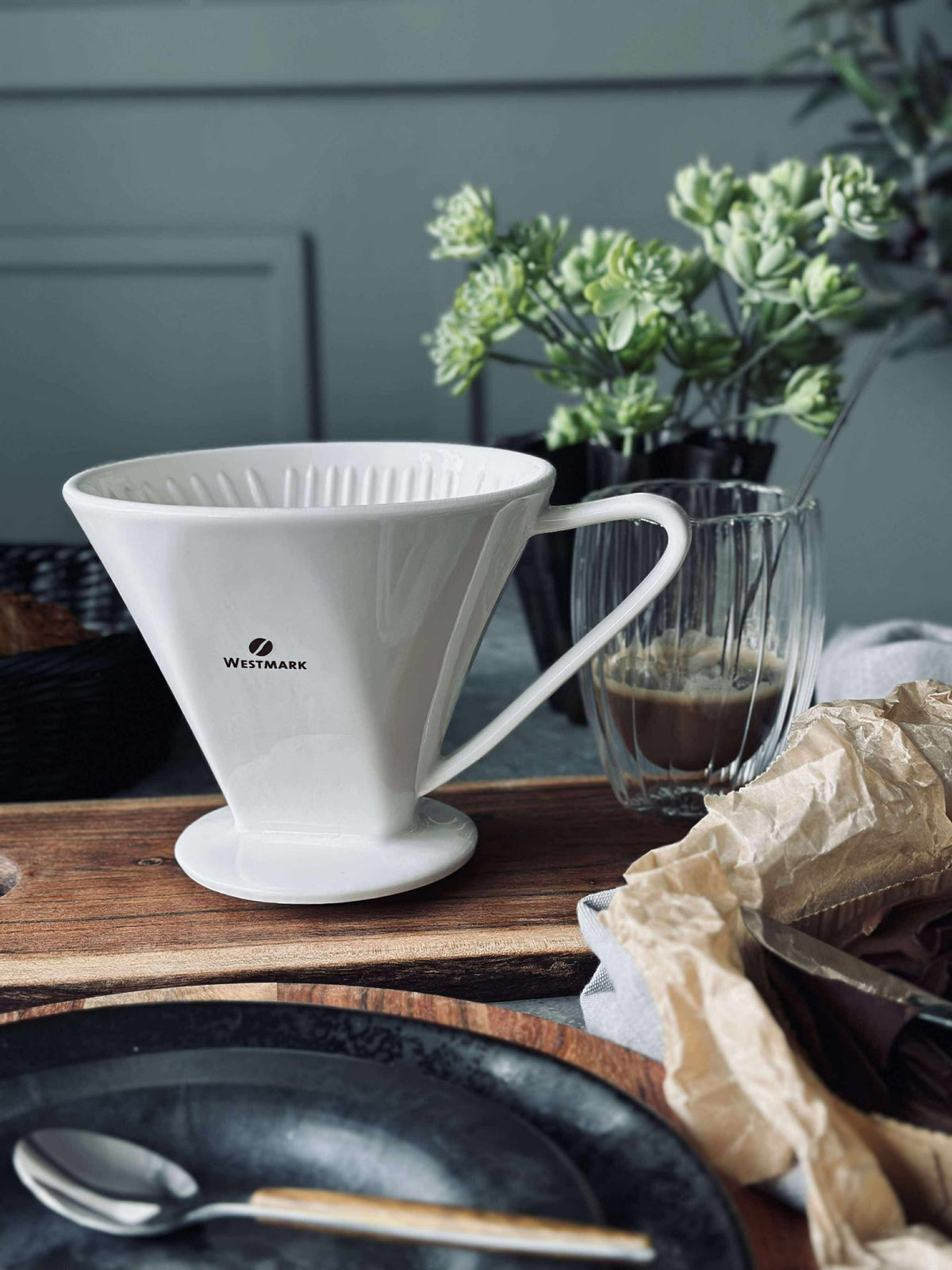 Koffiefilter van porselein