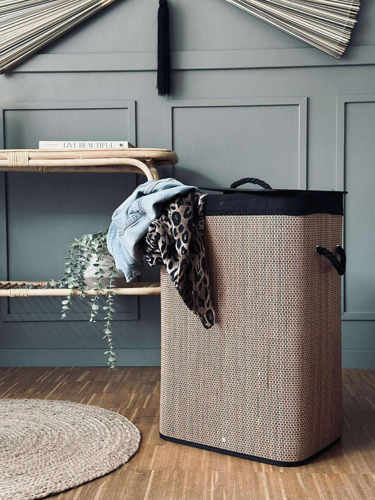 Wasmand van bamboe - Black