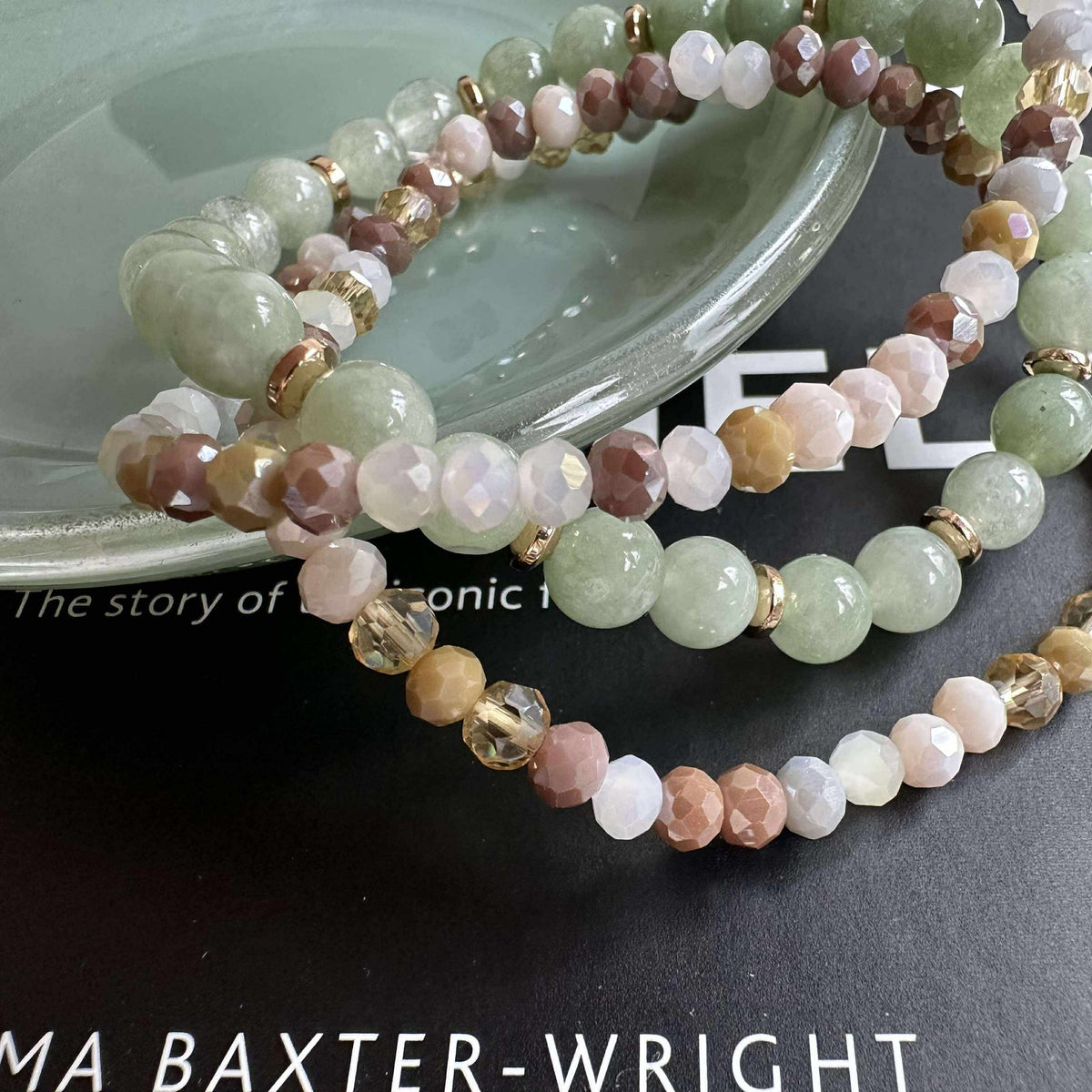 Armbanden Luna Jade Green – Set van 3 stuks