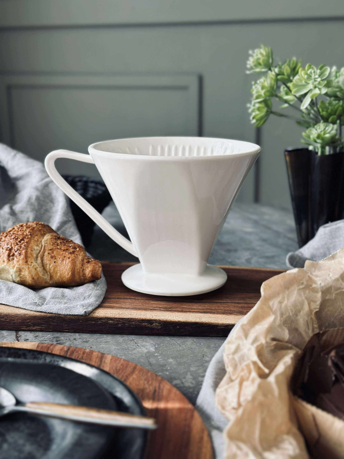 Koffiefilter van porselein