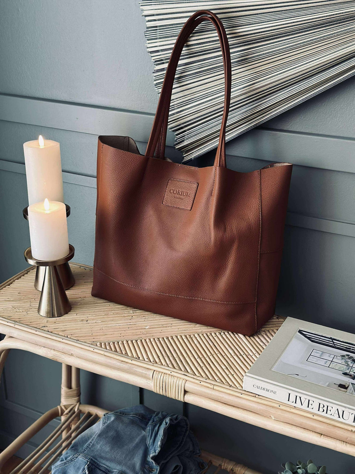 Shopper Daily van zacht leer - Cognac