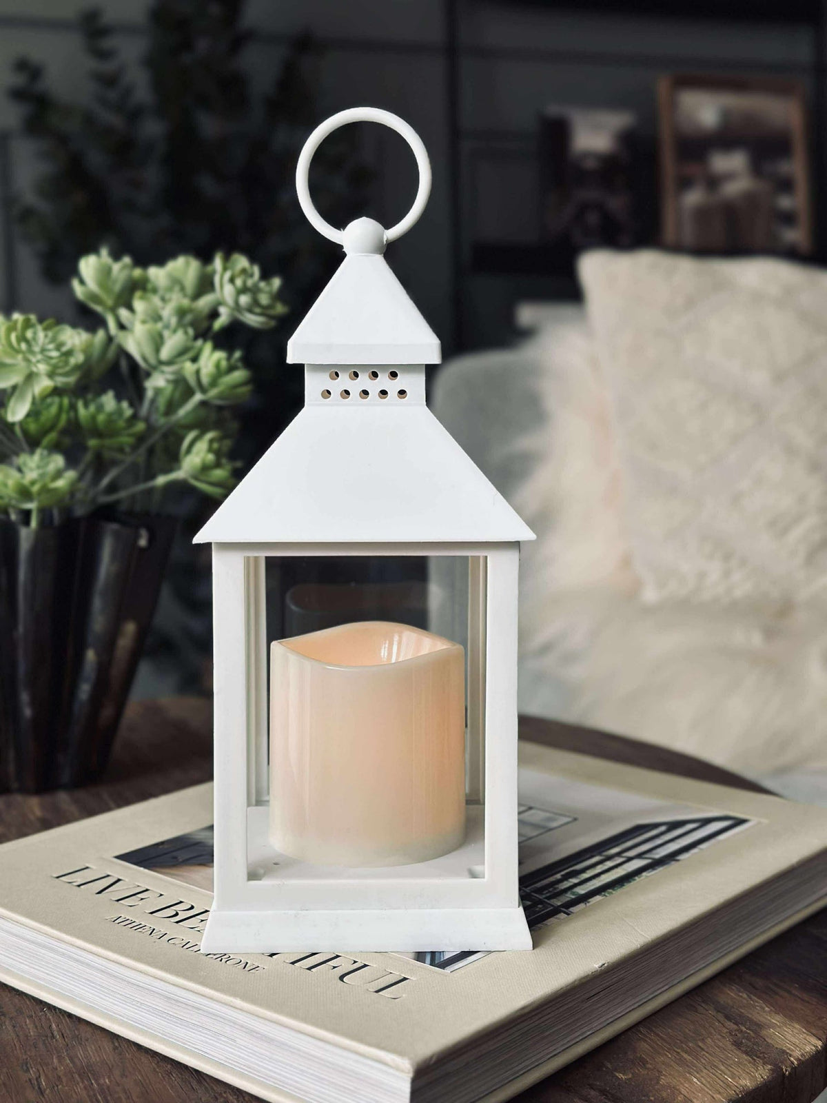 Lantaarn m. Timer - White