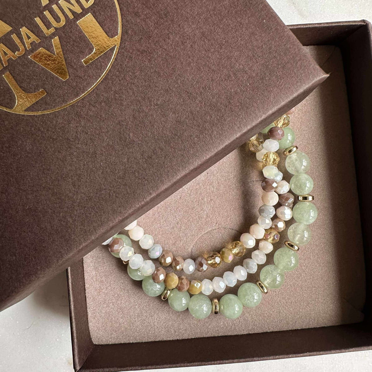 Armbanden Luna Jade Green – Set van 3 stuks