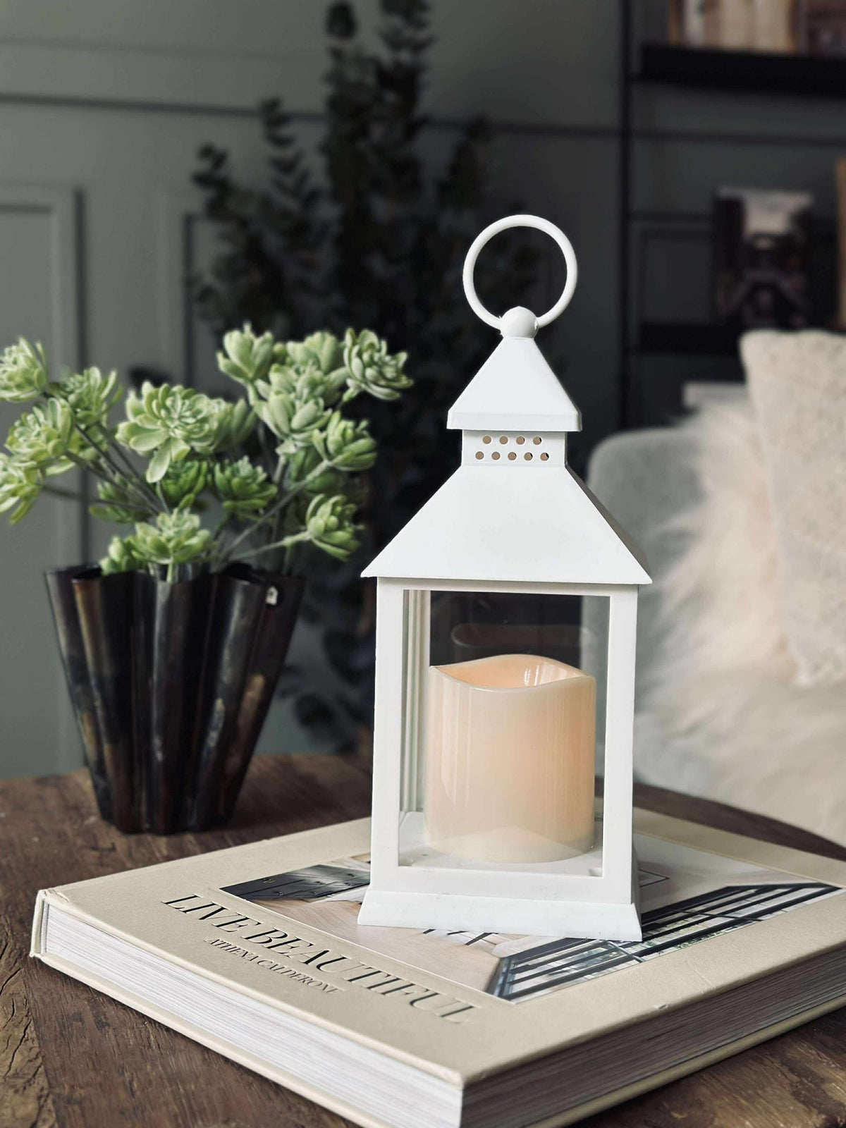 Lantaarn m. Timer - White