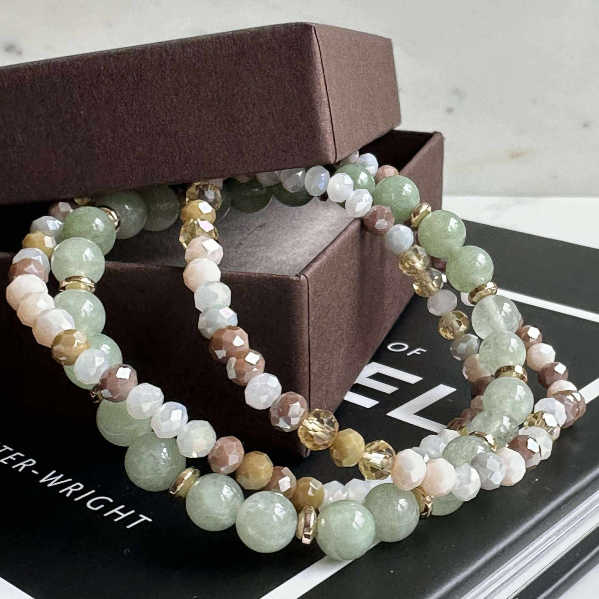 Armbanden Luna Jade Green – Set van 3 stuks