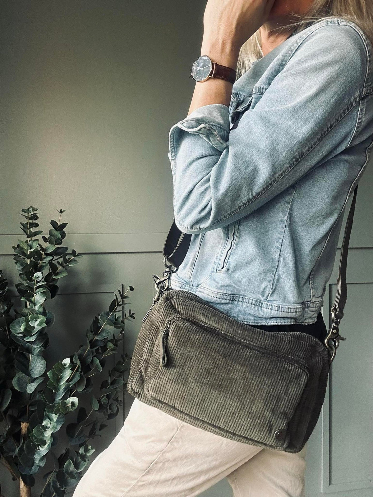 Crossbody Army fluweel