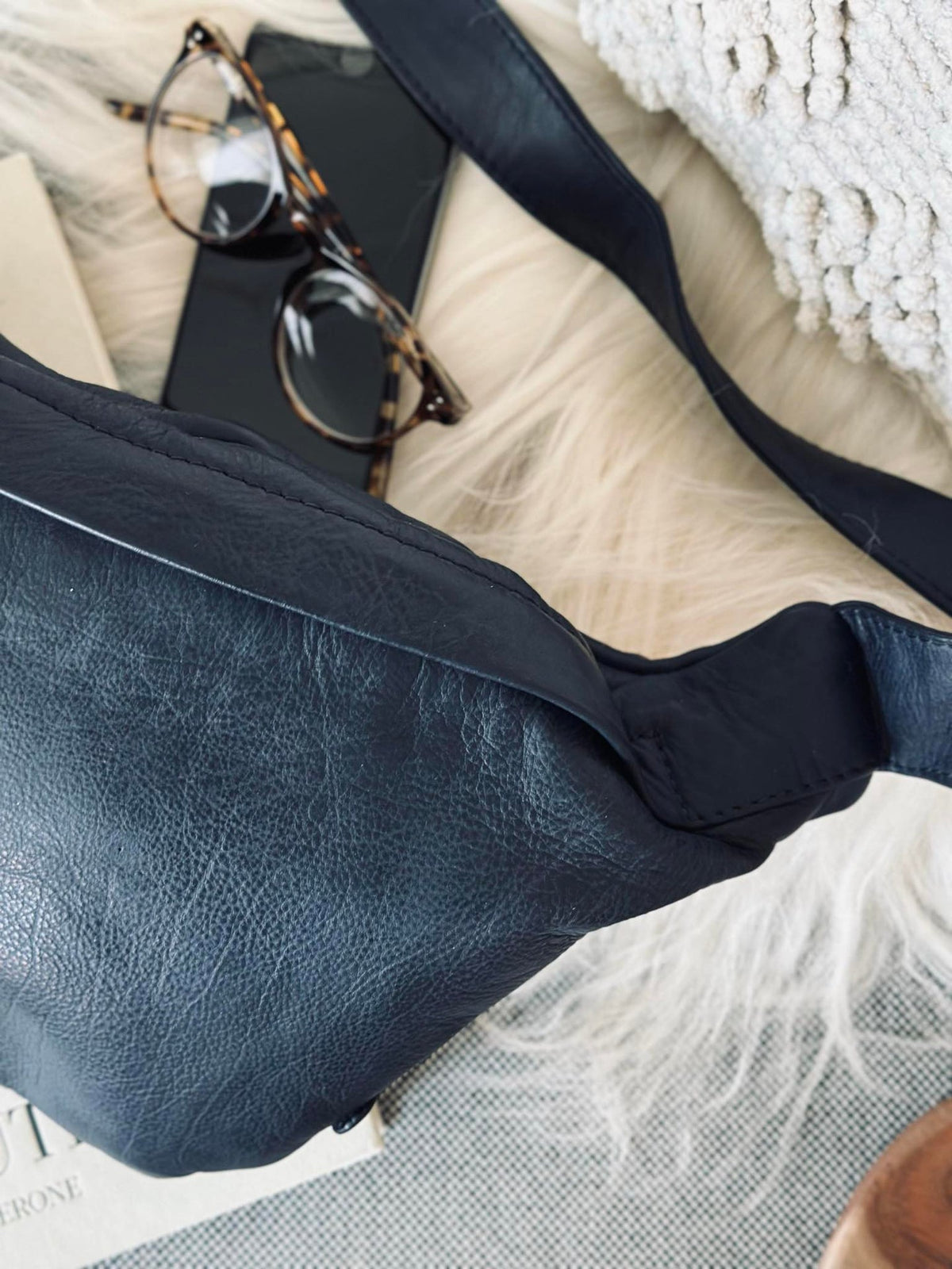 Cool Buffy Bumbag van boterzacht leer - Midnight Blue