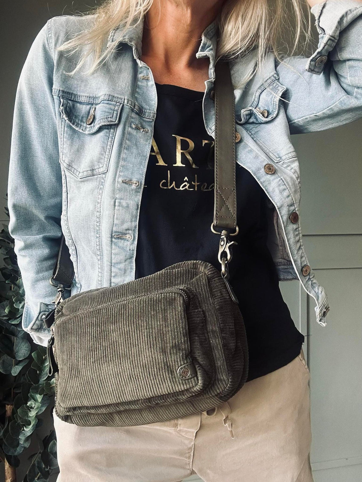 Crossbody Army fluweel