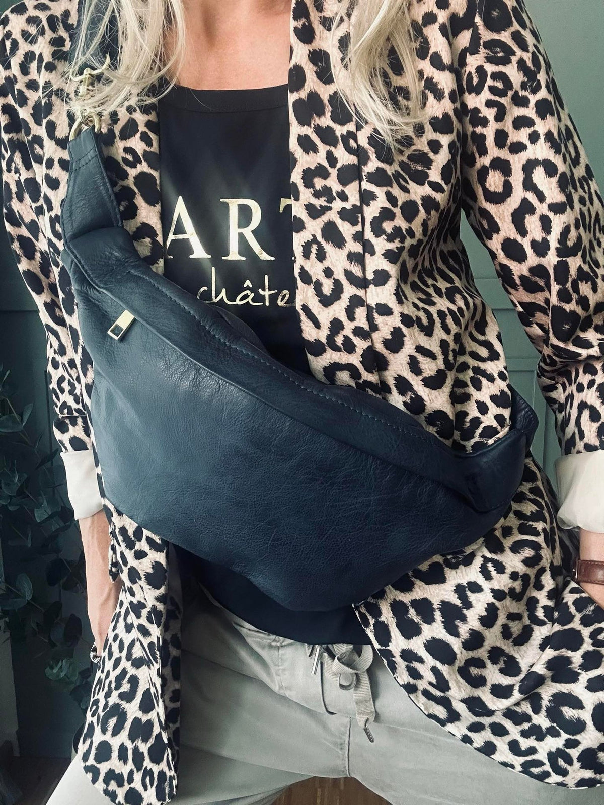 Cool Buffy Bumbag van boterzacht leer - Midnight Blue