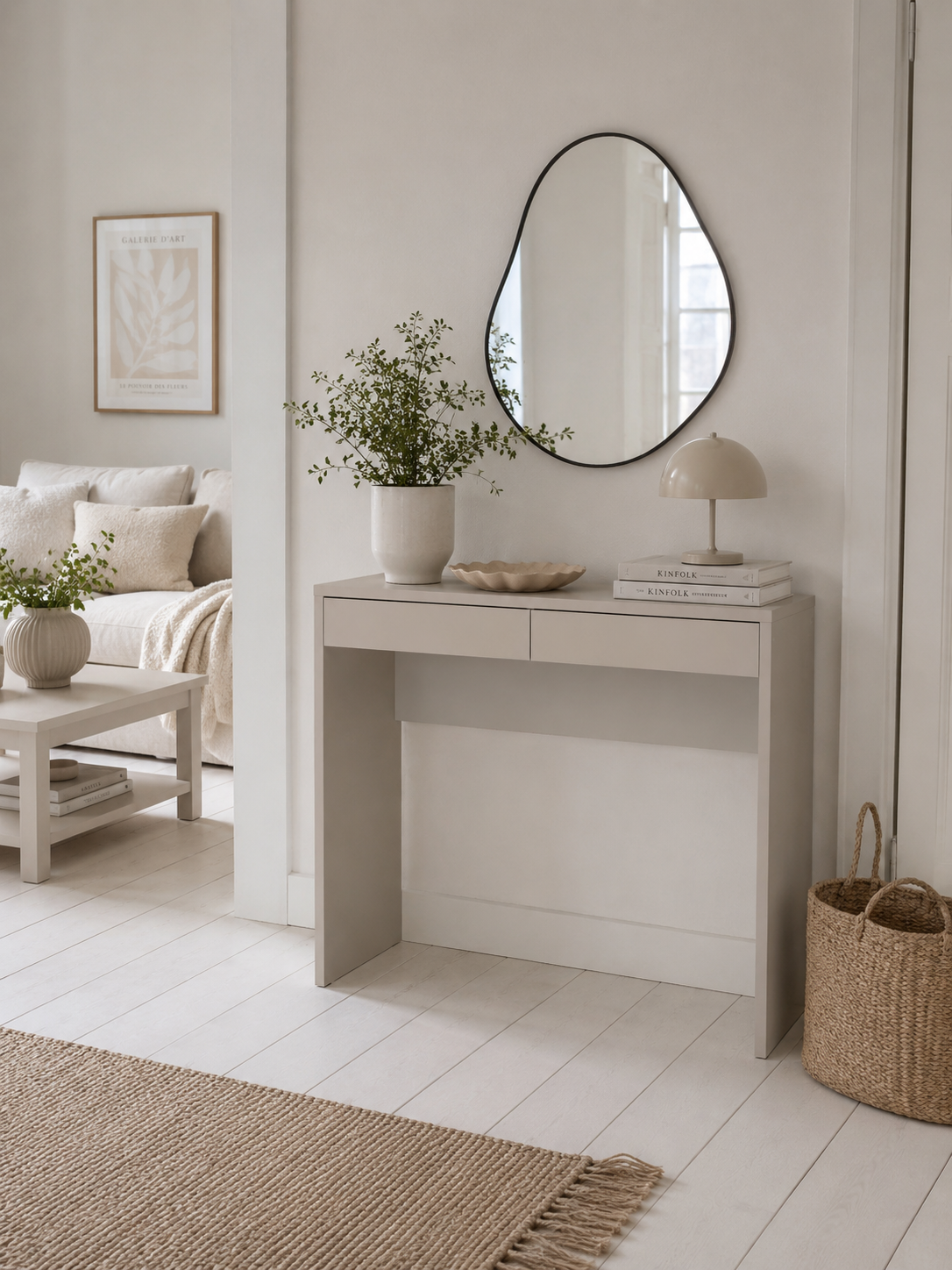 Tafel met 2 lades - cashmere