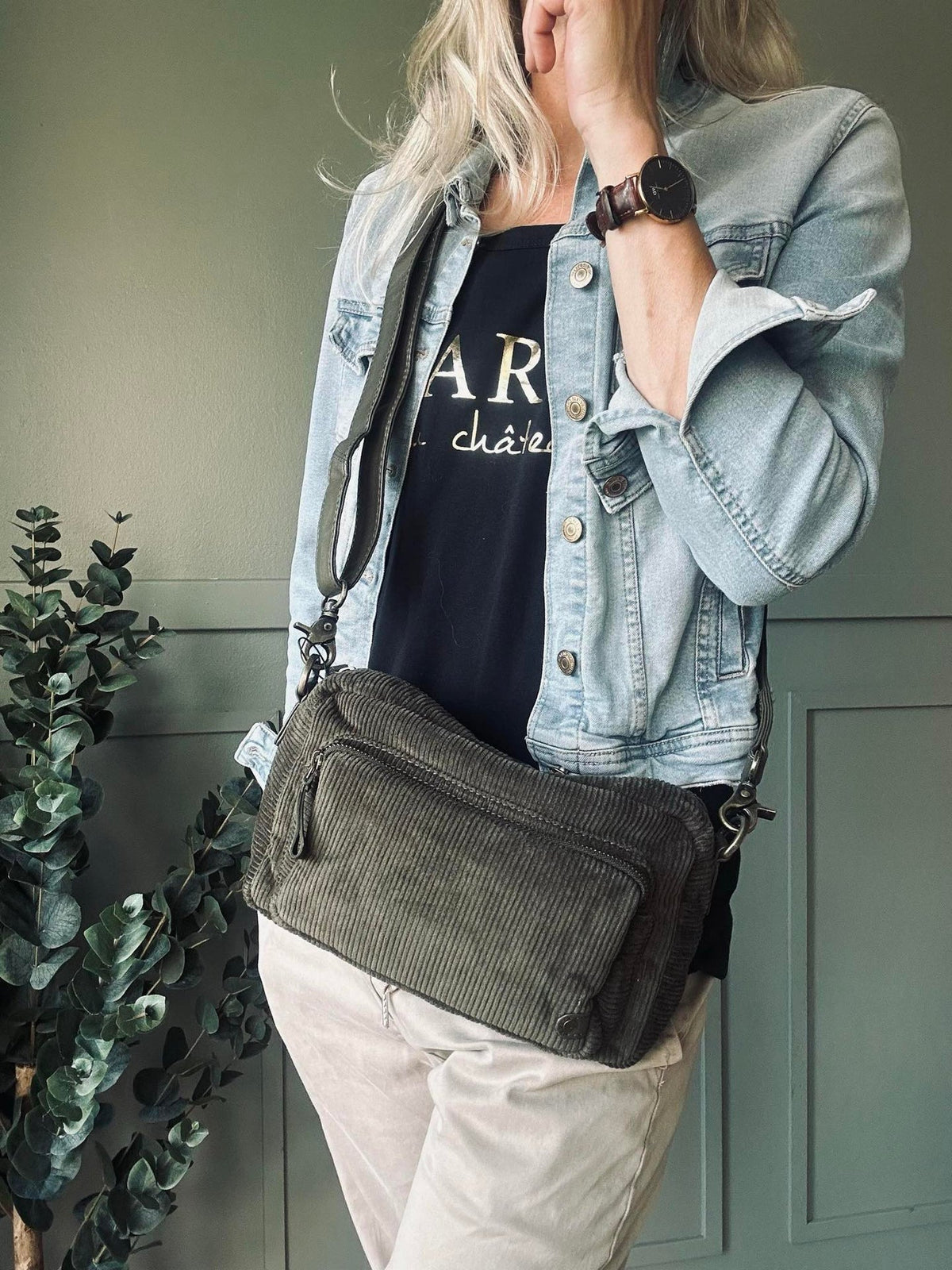 Crossbody Army fluweel
