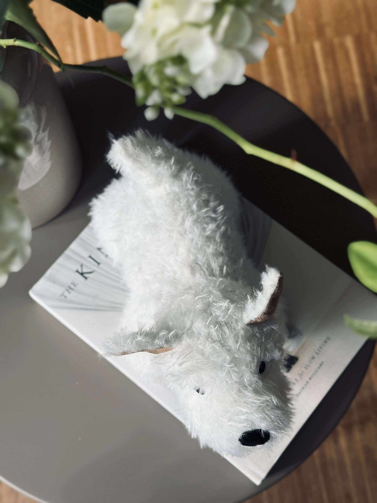 Deurstopper pluche hond - Wit
