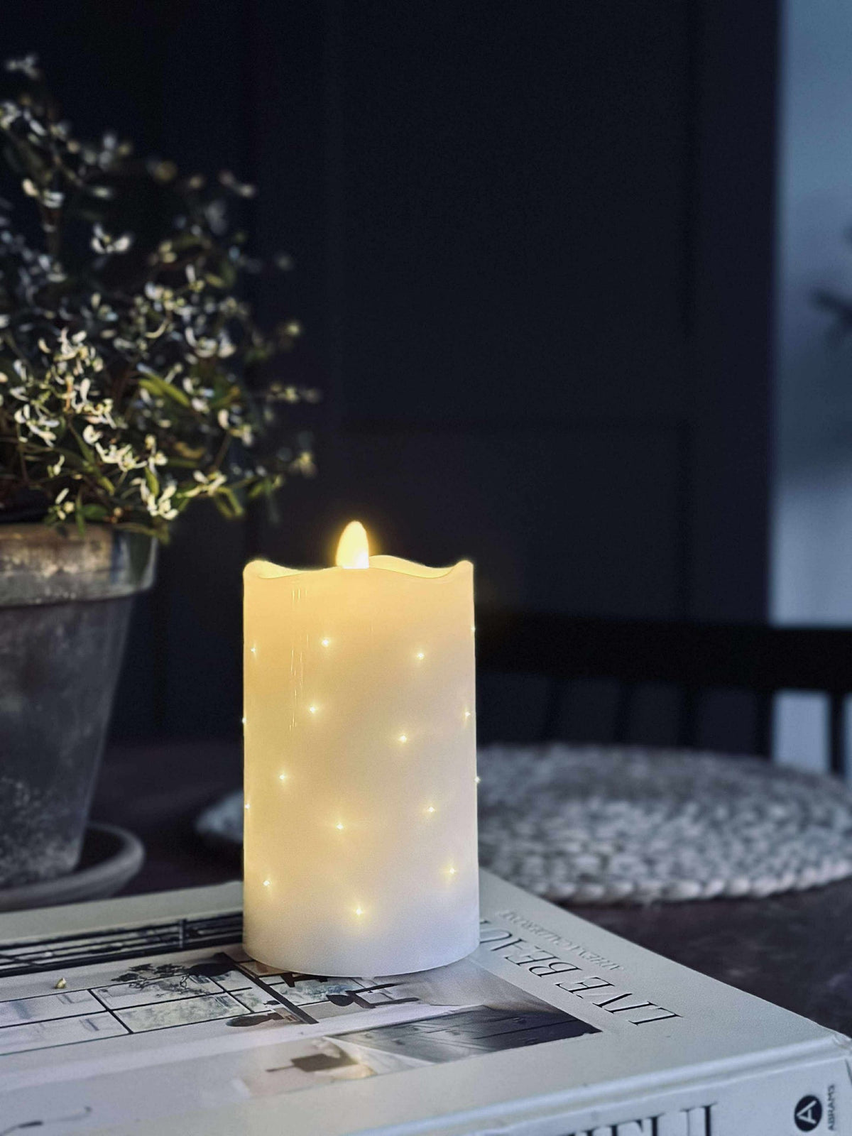 LED-blokkaars White TWINKLE - 12,5 cm