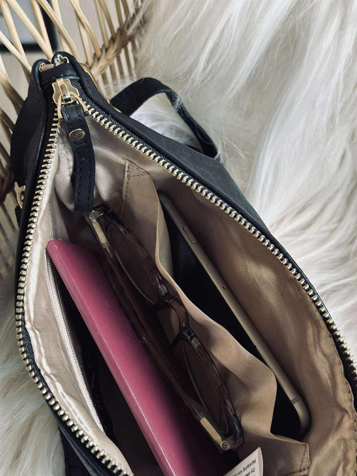 Clutch van zwart leer