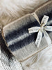 Plaid 100 % wol - Taupekleurige streep