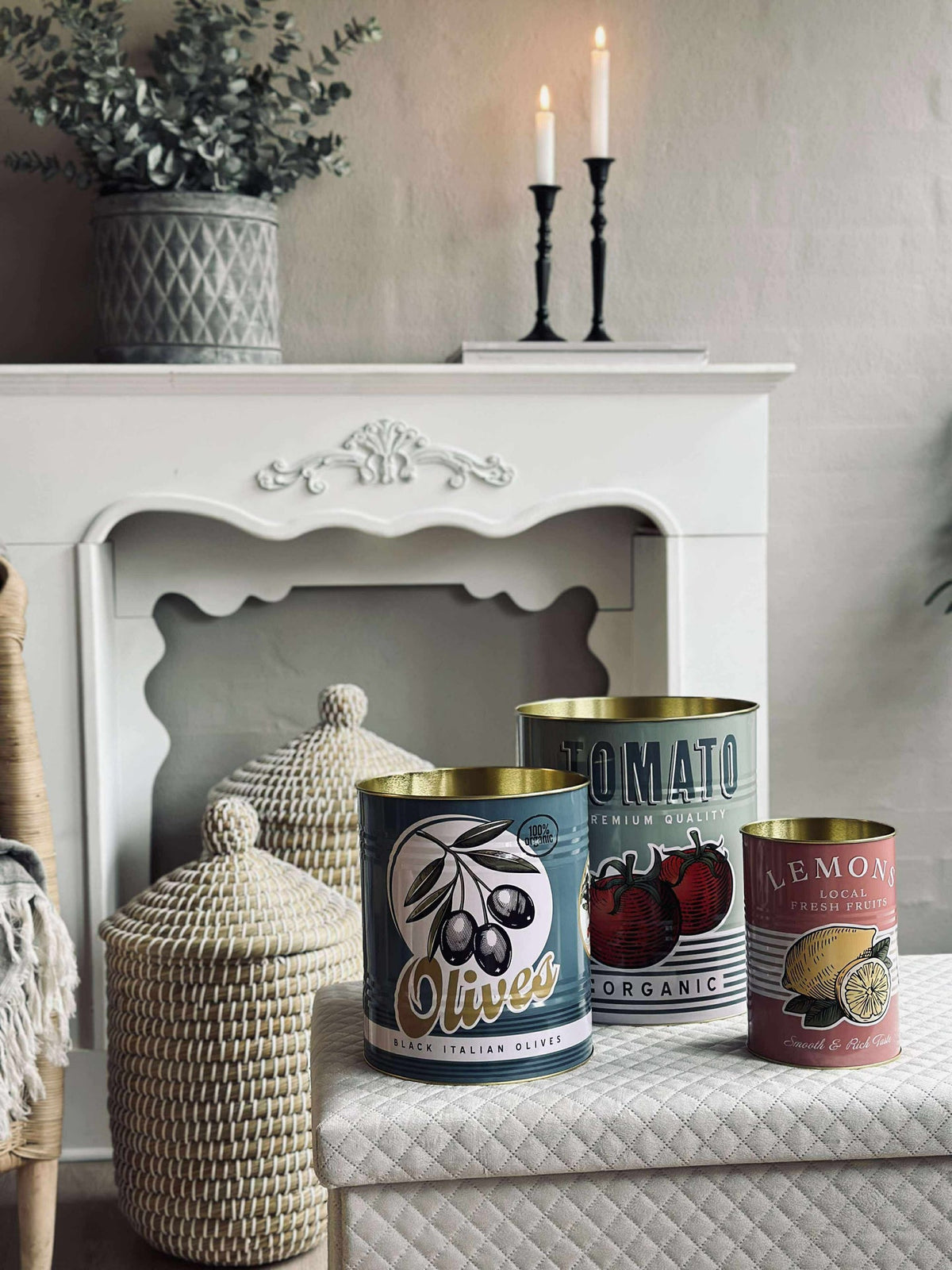 Blikken met Italiaanse print - Set van 3 stuks