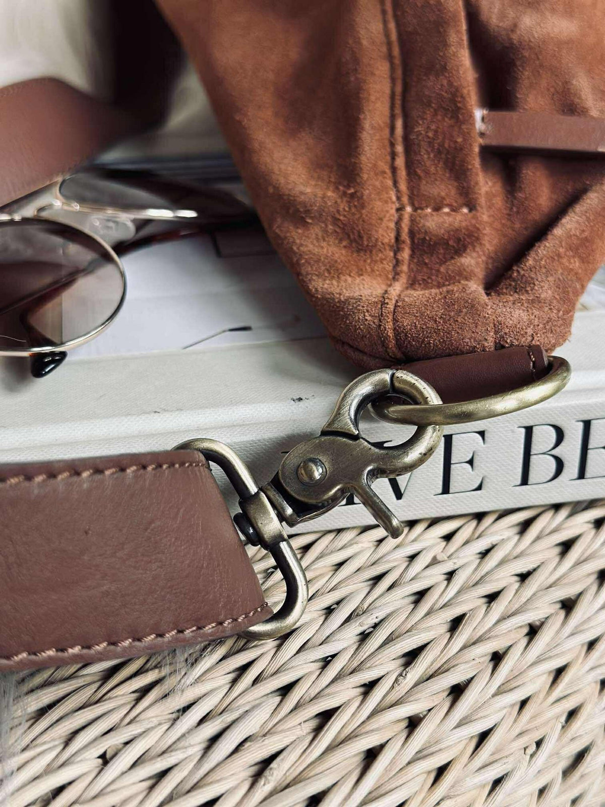Mooie suède bumbag - Cognac