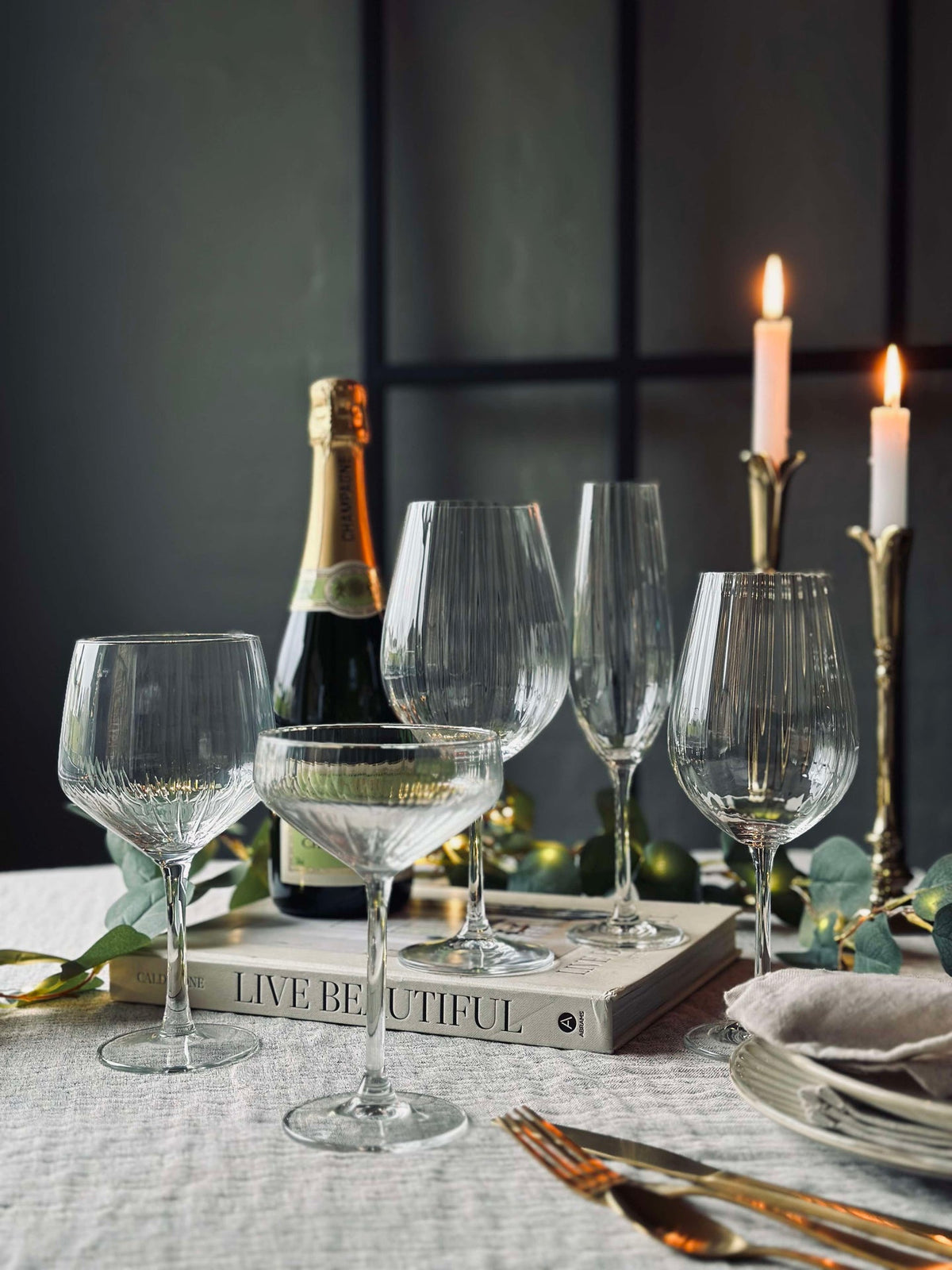 Champagneglazen CRYSTAL - Set van 4 st.