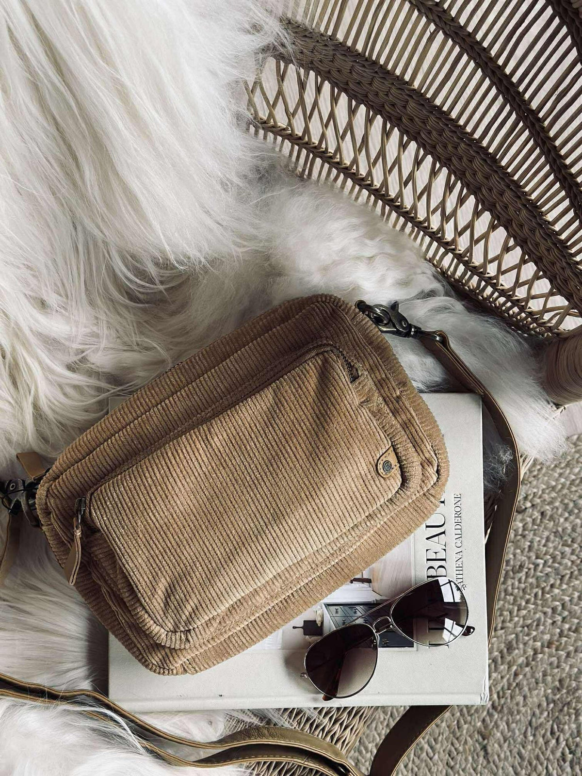 Crossbody Tan fluweel