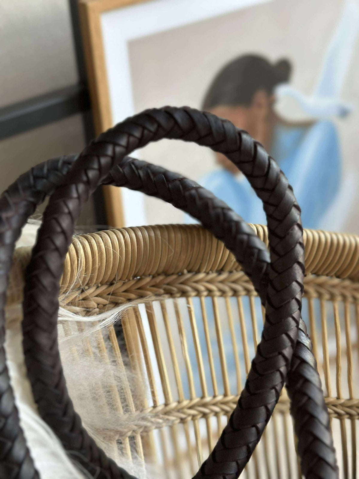 Schoudertas met mooie gevlochten band - Brown