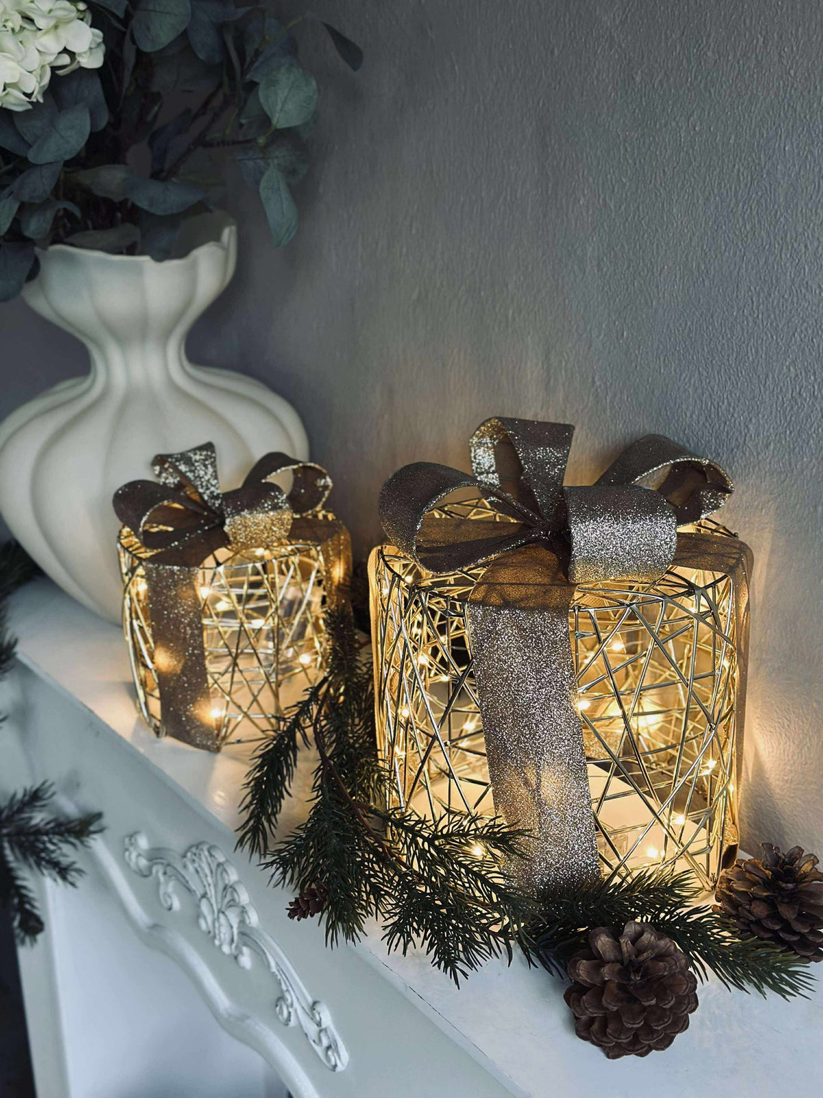 Kerstcadeaus met ledverlichting - 3 st.